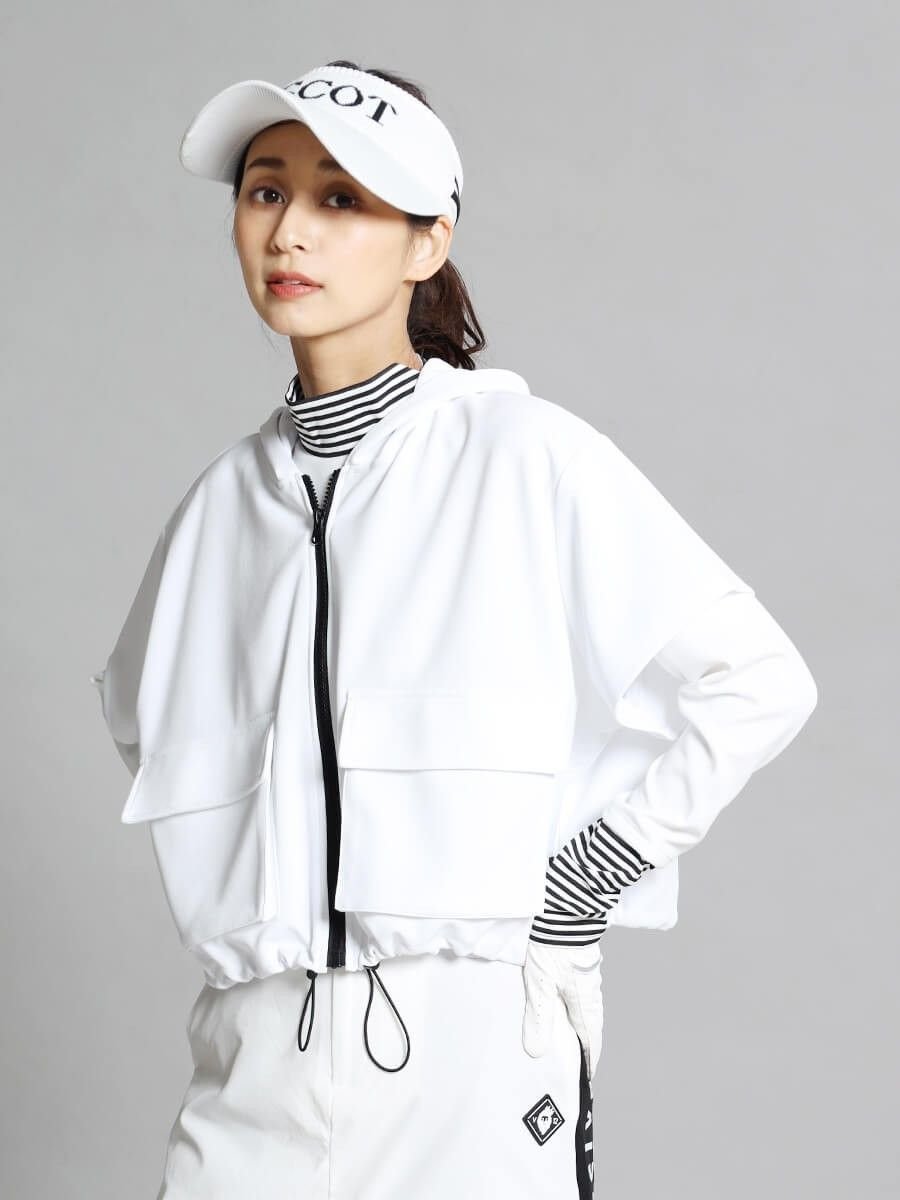 【ヴァン/Vin】のバイカラーショートジップパーカー インテリア・キッズ・メンズ・レディースファッション・服の通販 founy(ファニー) 　ファッション　Fashion　レディースファッション　Fashion for Women　トップス・カットソー　Cut & Sew Tops　レディースパーカー・カジュアルフーディー　Casual Hoodies & Sweatshirts　アウトドア　Outdoor Clothing　シンプル　Simple, Minimal　ビッグ　Big, Oversized　フロント　Front, Front Design　ポケット　Pocket, Pocket Detail　モノトーン　Monotone, Black and White　夏　Summer　オフホワイト|ID: prp329100004455853 ipo3291000000032661084