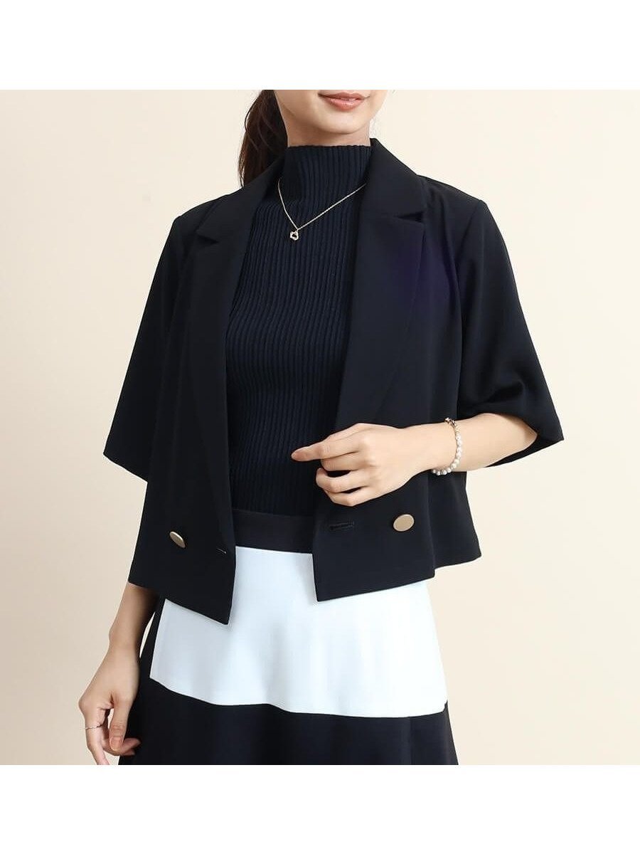 【ヴァン/Vin】のクロップド丈ハーフスリーブジャケット 人気、トレンドファッション・服の通販 founy(ファニー) 　ファッション　Fashion　レディースファッション　Fashion for Women　アウター　Coat / Outerwear Collection　レディースジャケット・軽アウター　Jackets　おすすめ　Recommended / Our Picks　クロップド　Cropped, Short Length　夏　Summer　 other-1|ID: prp329100004455857 ipo3291000000033910217