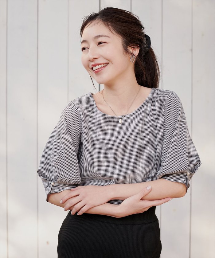 【ナチュラルクチュール/natural couture】のパール付きタックスリーブブラウス インテリア・キッズ・メンズ・レディースファッション・服の通販 founy(ファニー) https://founy.com/ ファッション Fashion レディースファッション WOMEN トップス・カットソー Tops/Tshirt シャツ/ブラウス Shirts/Blouses 2025年 2025 2025春夏・S/S Ss,Spring/Summer,2025 シンプル Simple デニム Denim パール Pearl フェミニン Feminine エレガント 上品 Elegant 半袖 Short Sleeve |ID: prp329100004457189 ipo3291000000031642135