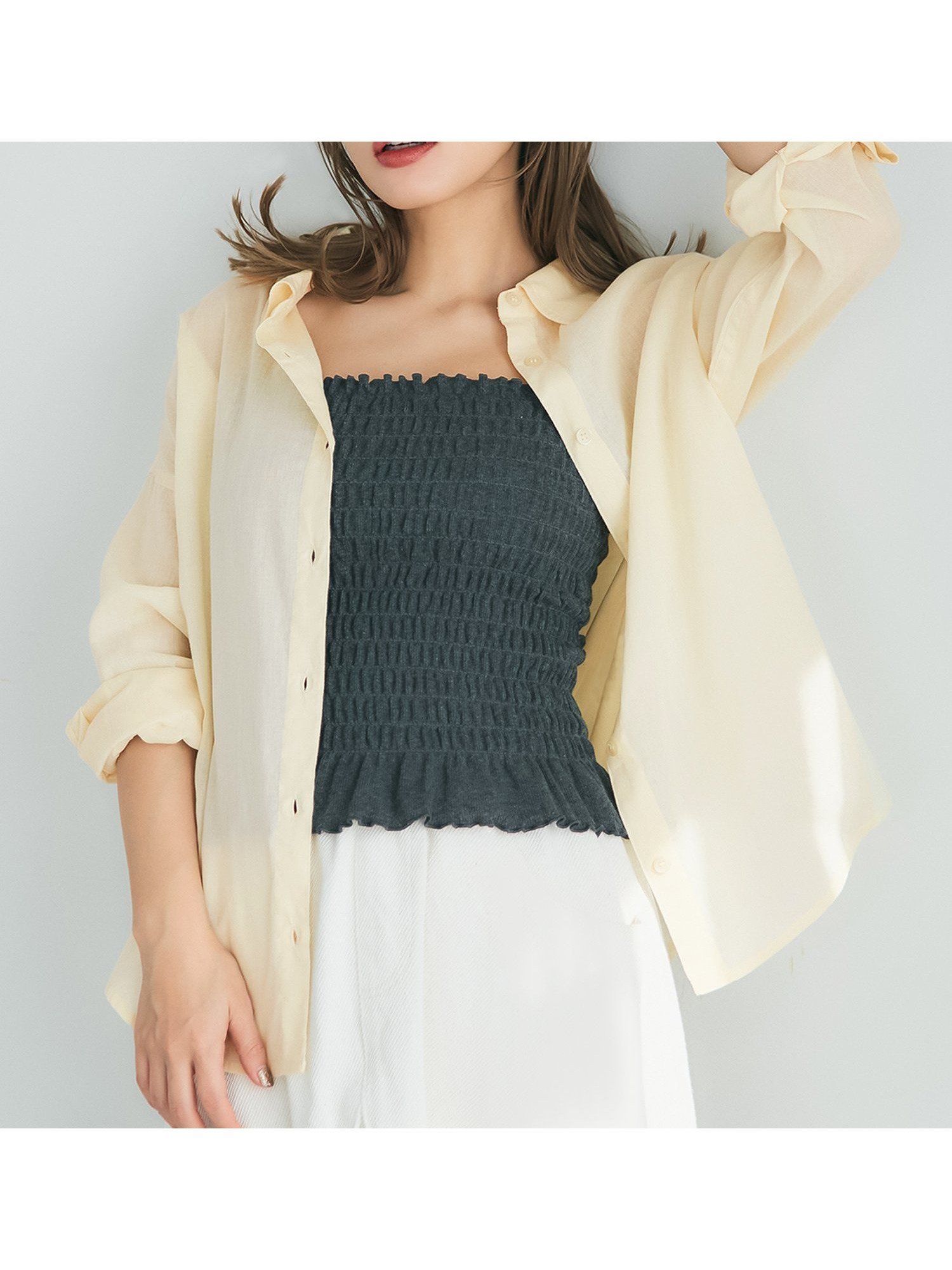 【コカ/COCA】のガーゼシャツ インテリア・キッズ・メンズ・レディースファッション・服の通販 founy(ファニー) 　ファッション　Fashion　レディースファッション　WOMEN　トップス・カットソー　Tops/Tshirt　シャツ/ブラウス　Shirts/Blouses　インド　India　キャミソール　Camisole　タンク　Tank　なめらか　Smooth　ポケット　Pocket　羽織　Haori　おすすめ　Recommend　夏　Summer　エレガント 上品　Elegant　Yellow|ID: prp329100004457880 ipo3291000000032307409