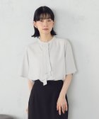 【コムサイズム/COMME CA ISM】のボウタイ風 半袖ブラウス グレー|ID: prp329100004457892 ipo3291000000032755262