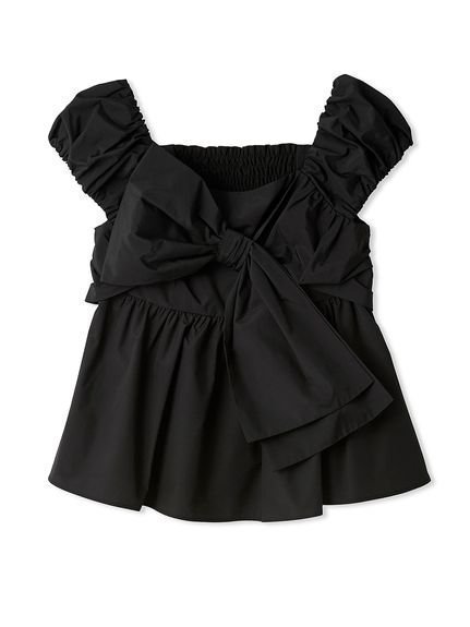 【フレイ アイディー/FRAY I.D】のリボンディテールトップス インテリア・キッズ・メンズ・レディースファッション・服の通販 founy(ファニー) 　ファッション　Fashion　レディースファッション　WOMEN　トップス・カットソー　Tops/Tshirt　アシンメトリー　Asymmetry　オフショル　Off Shoulder　オフショルダー　Off Shoulder　ギンガム　Gingham　シャーリング　Shirring　シンプル　Simple　スリーブ　Sleeve　チェック　Check　トレンド　Trend　フィット　Fit　フェミニン　Feminine　リボン　Ribbon　BLK[009]|ID: prp329100004458460 ipo3291000000031833279