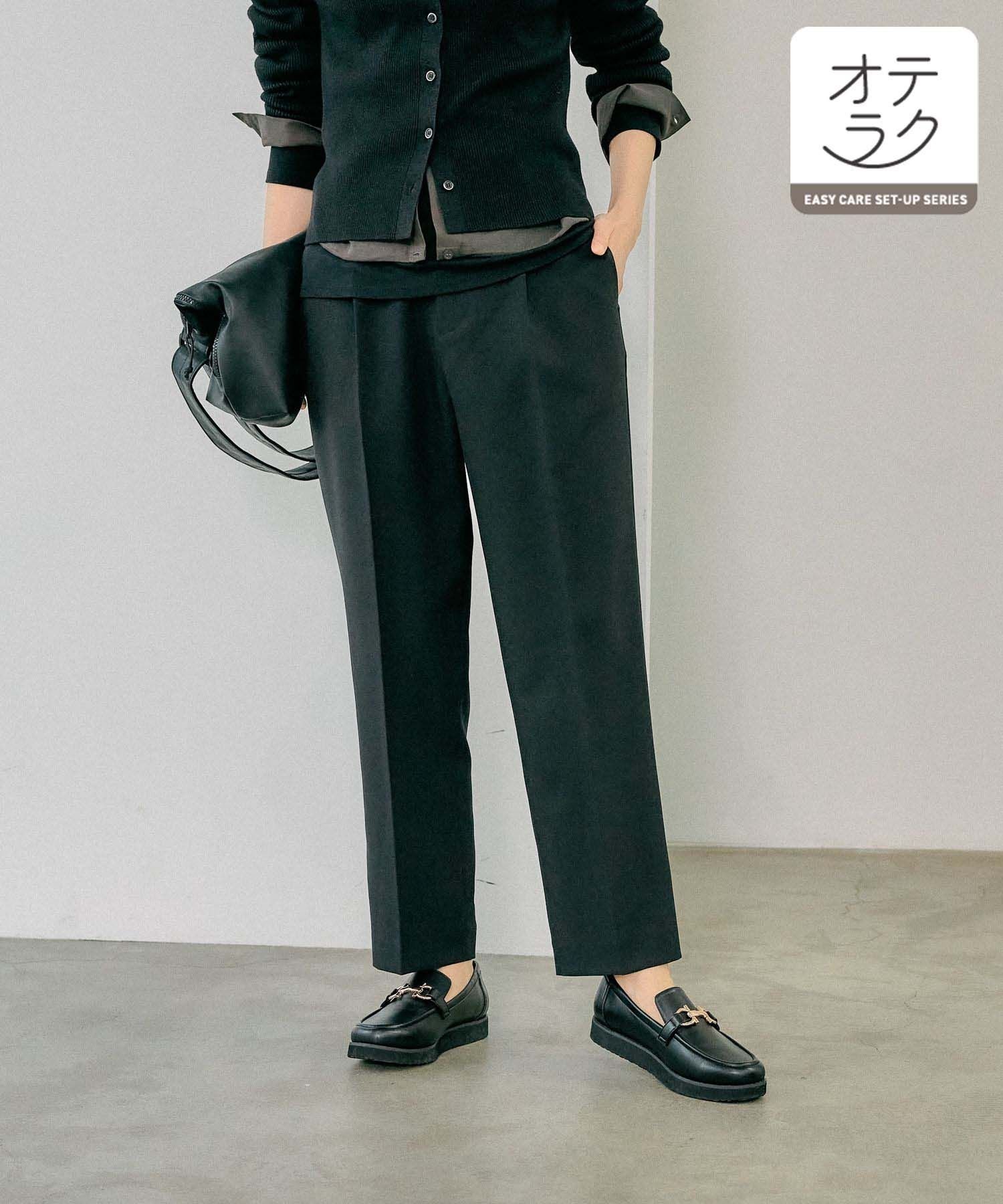 【グローバルワーク/GLOBAL WORK】のお手入れラクラク/SET UPテーパードパンツ/289097 インテリア・キッズ・メンズ・レディースファッション・服の通販 founy(ファニー) 　ファッション　Fashion　レディースファッション　WOMEN　パンツ　Pants　セットアップ　Set Up　センター　Center　楽ちん　Easy　ブラック09|ID: prp329100004459799 ipo3291000000031994401