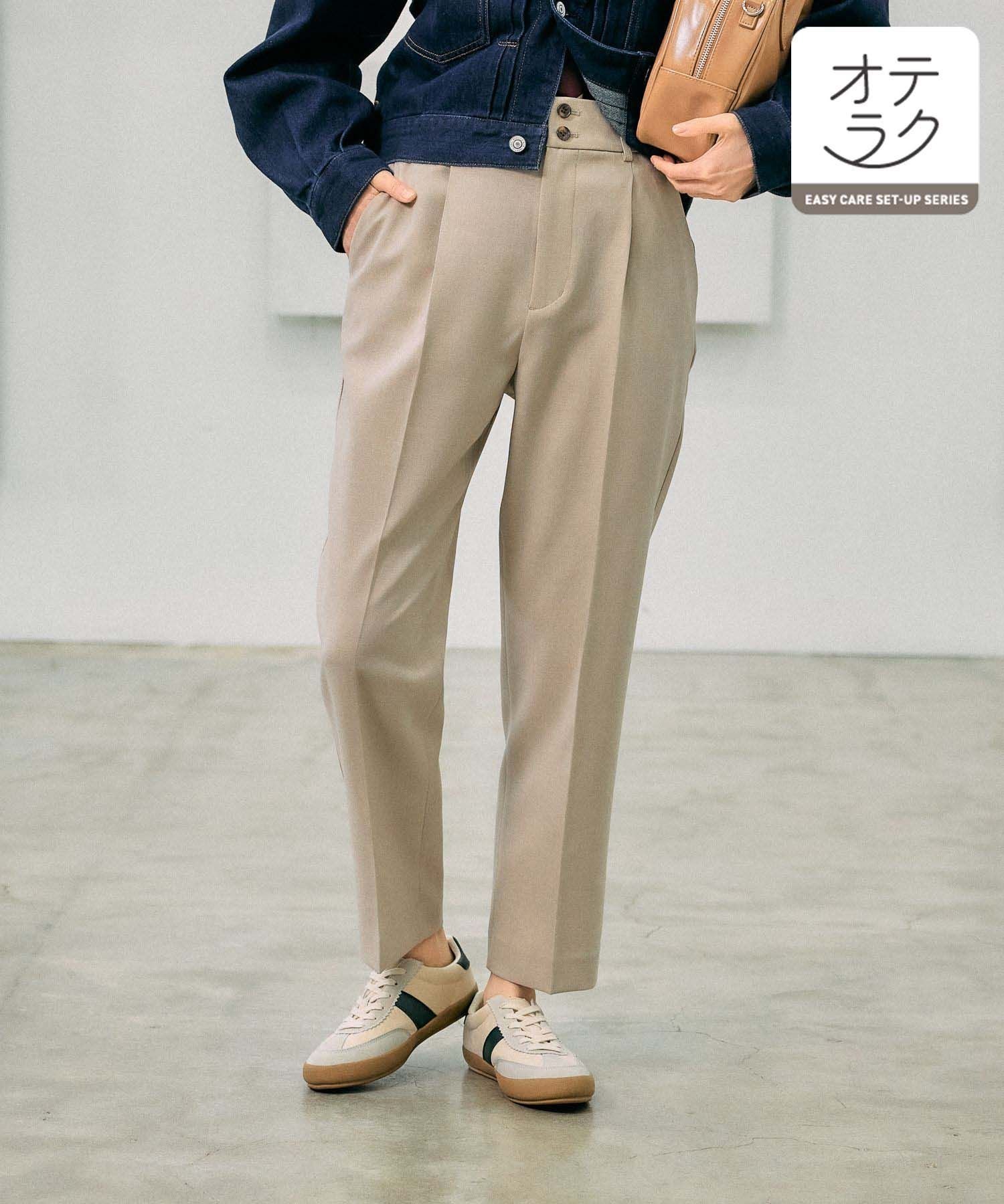 【グローバルワーク/GLOBAL WORK】のお手入れラクラク/SET UPテーパードパンツ/289097 インテリア・キッズ・メンズ・レディースファッション・服の通販 founy(ファニー) 　ファッション　Fashion　レディースファッション　WOMEN　パンツ　Pants　セットアップ　Set Up　センター　Center　楽ちん　Easy　ライトベージュ51|ID: prp329100004459799 ipo3291000000031994402