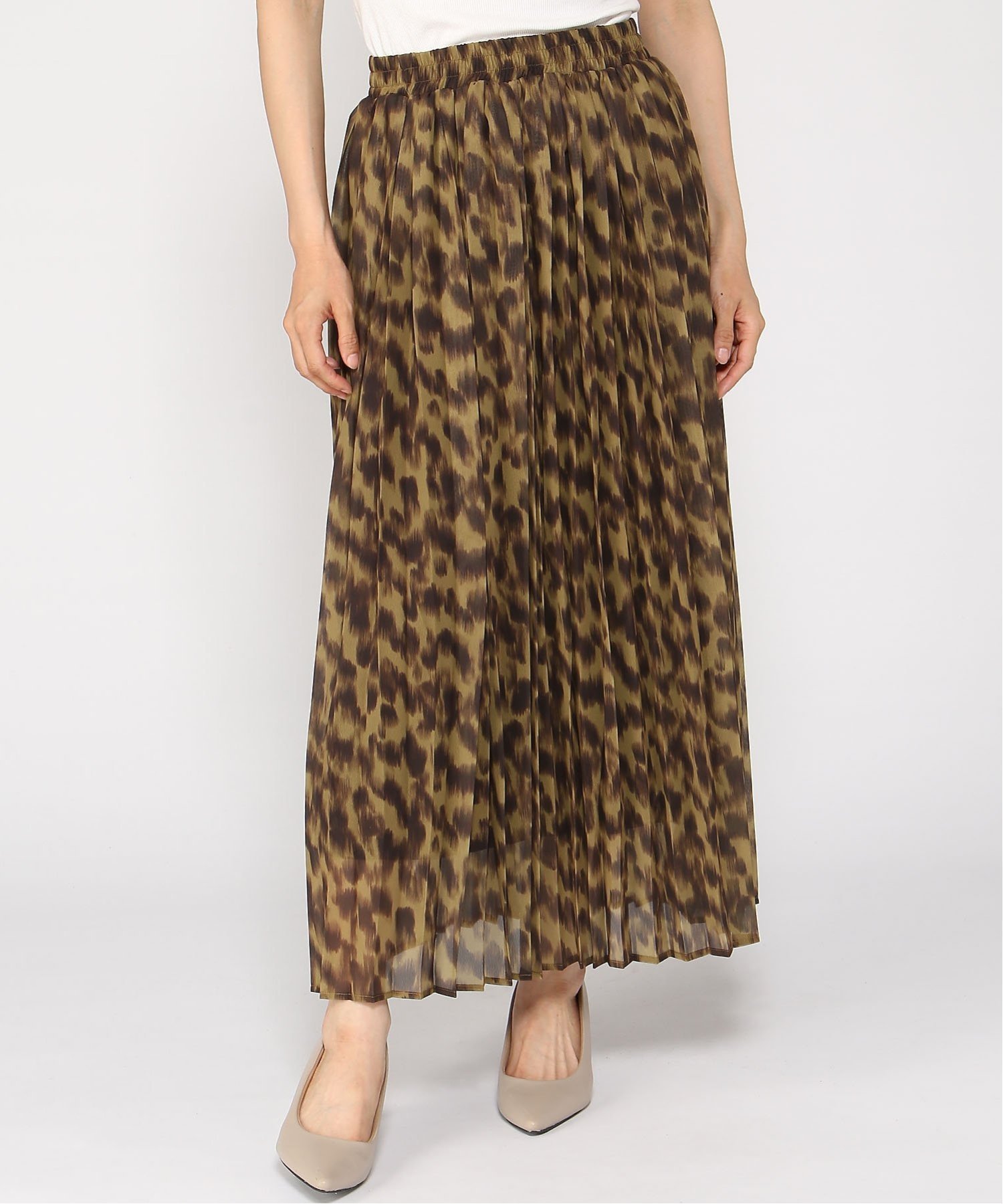 【ラナン/Ranan】のプリーツロングスカート インテリア・キッズ・メンズ・レディースファッション・服の通販 founy(ファニー) 　ファッション　Fashion　レディースファッション　WOMEN　スカート　Skirt　ロングスカート　Long Skirt　エアリー　Airy　シフォン　Chiffon　シンプル　Simple　プリーツ　Pleats　マキシ　Maxi　楽ちん　Easy　ブラウンレオパード|ID: prp329100004459987 ipo3291000000032314124