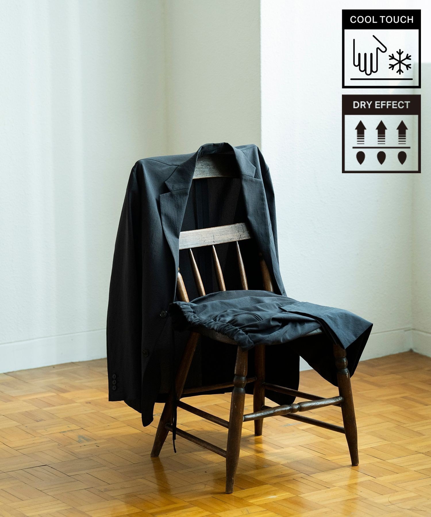 【アダムエロペ /ADAM ET ROPE' / MEN】の【RIRANCHA】セットアップ / テーラードジャケット スラックス / 接触冷感 / 速乾 インテリア・キッズ・メンズ・レディースファッション・服の通販 founy(ファニー) 　ファッション　Fashion　メンズファッション　MEN　セットアップ　Setup/Men　洗える　Washable　軽量　Lightweight　ジャケット　Jacket　スマート　Smart　スラックス　Slacks　セットアップ　Set Up　テーラード　Tailored　モダン　Modern　リラックス　Relax　ワーク　Work　お家時間・ステイホーム　Home Time/Stay Home　夏　Summer　旅行　Travel　ビジネス 仕事 通勤　Business　ブラック系(02)|ID: prp329100004461532 ipo3291000000031958231