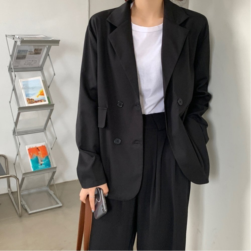 【ミニミニストア/miniministore】のダブルテーラードジャケットレディース春夏 インテリア・キッズ・メンズ・レディースファッション・服の通販 founy(ファニー) 　ファッション　Fashion　レディースファッション　WOMEN　アウター　Coat Outerwear　ジャケット　Jackets　テーラードジャケット　Tailored Jackets　ジャケット　Jacket　ジーンズ　Jeans　スニーカー　Sneakers　スーツ　Suit　ベーシック　Basic　ワイド　Wide　エレガント 上品　Elegant　夏　Summer　春　Spring　S/S・春夏　Ss・Spring/Summer　無地　Plain Color　ビジネス 仕事 通勤　Business　長袖　Long Sleeve　ブラック|ID: prp329100004462841 ipo3291000000032211019