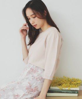 【インデックス/INDEX】の《7color/XS-LLsize》クルーネックデザインスリーブニット【洗濯機洗い可】 人気、トレンドファッション・服の通販 founy(ファニー) ファッション Fashion レディースファッション WOMEN トップス・カットソー Tops/Tshirt ニット Knit Tops アイレット Eyelet 春 Spring 秋 Autumn/Fall フォーマル Formal 無地 Plain Color |ID:prp329100004465078