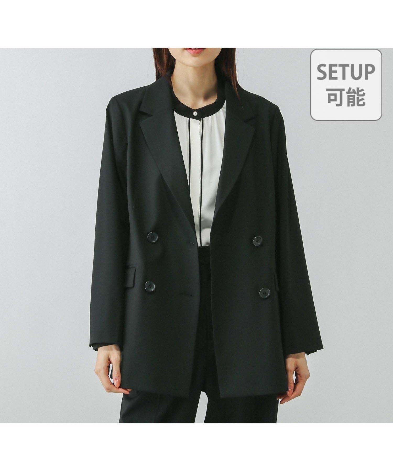 【グローバルワーク/GLOBAL WORK】のウツクシルエットダブルジャケット/133614 インテリア・キッズ・メンズ・レディースファッション・服の通販 founy(ファニー) 　ファッション　Fashion　レディースファッション　Fashion for Women　アウター　Coat / Outerwear Collection　レディースジャケット・軽アウター　Jackets　ジャケット　Jacket, Outerwear　ストレッチ　Stretch, Stretchy Fabric　ダブル　Double, Double-Breasted　フレア　Flare, Flared　ワイド　Wide, Wide Fit　ブラック09|ID: prp329100004466199 ipo3291000000032749980