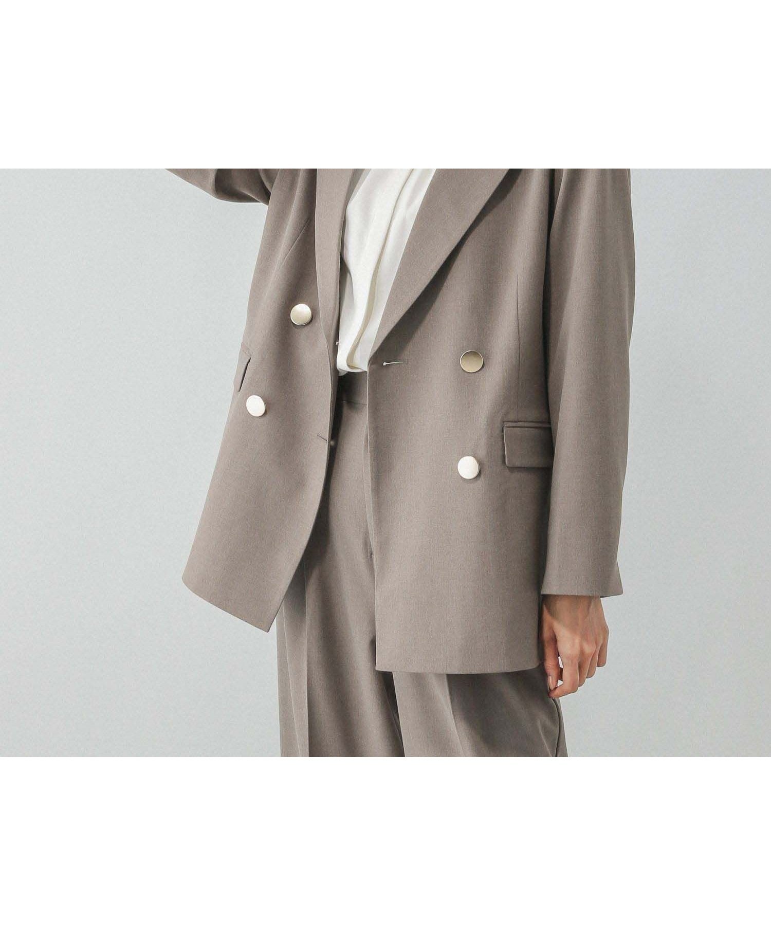 【グローバルワーク/GLOBAL WORK】のウツクシルエットダブルジャケット/133614 インテリア・キッズ・メンズ・レディースファッション・服の通販 founy(ファニー) 　ファッション　Fashion　レディースファッション　Fashion for Women　アウター　Coat / Outerwear Collection　レディースジャケット・軽アウター　Jackets　ジャケット　Jacket, Outerwear　ストレッチ　Stretch, Stretchy Fabric　ダブル　Double, Double-Breasted　フレア　Flare, Flared　ワイド　Wide, Wide Fit　グレイッシュモカ54|ID: prp329100004466199 ipo3291000000032749981