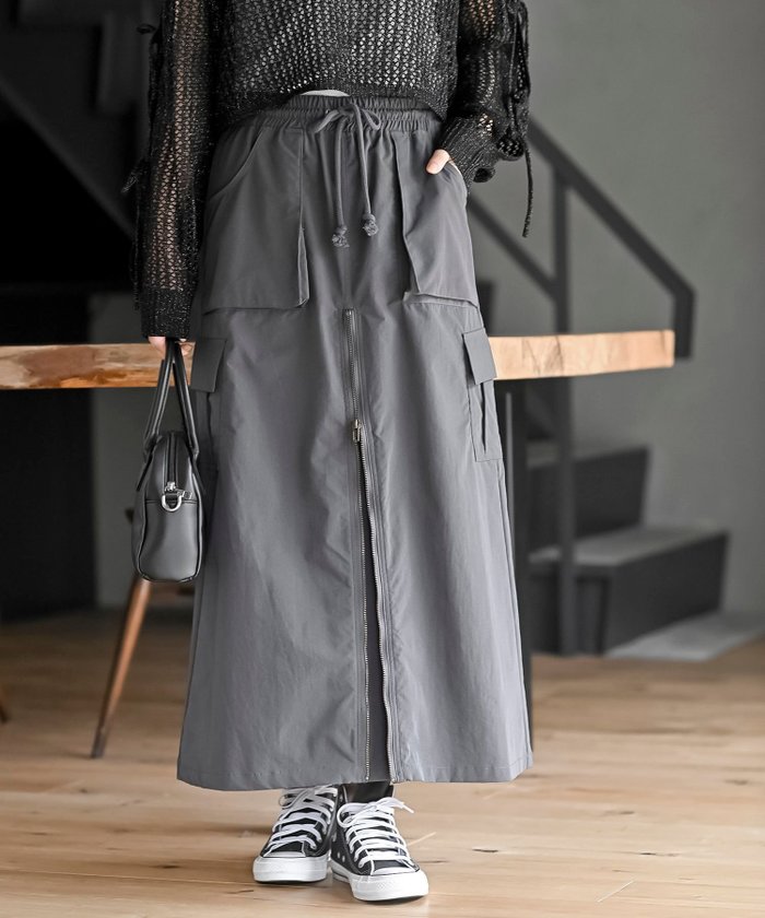 【アールピーエス/rps】のフロントZIPカーゴスカート インテリア・キッズ・メンズ・レディースファッション・服の通販 founy(ファニー) https://founy.com/ ファッション Fashion レディースファッション Fashion for Women スカート Skirts ジップ Zip, Zipper フロント Front, Front Design ロング Long, Long-Length 再入荷 Restock / Back in Stock |ID: prp329100004466406 ipo3291000000032736246
