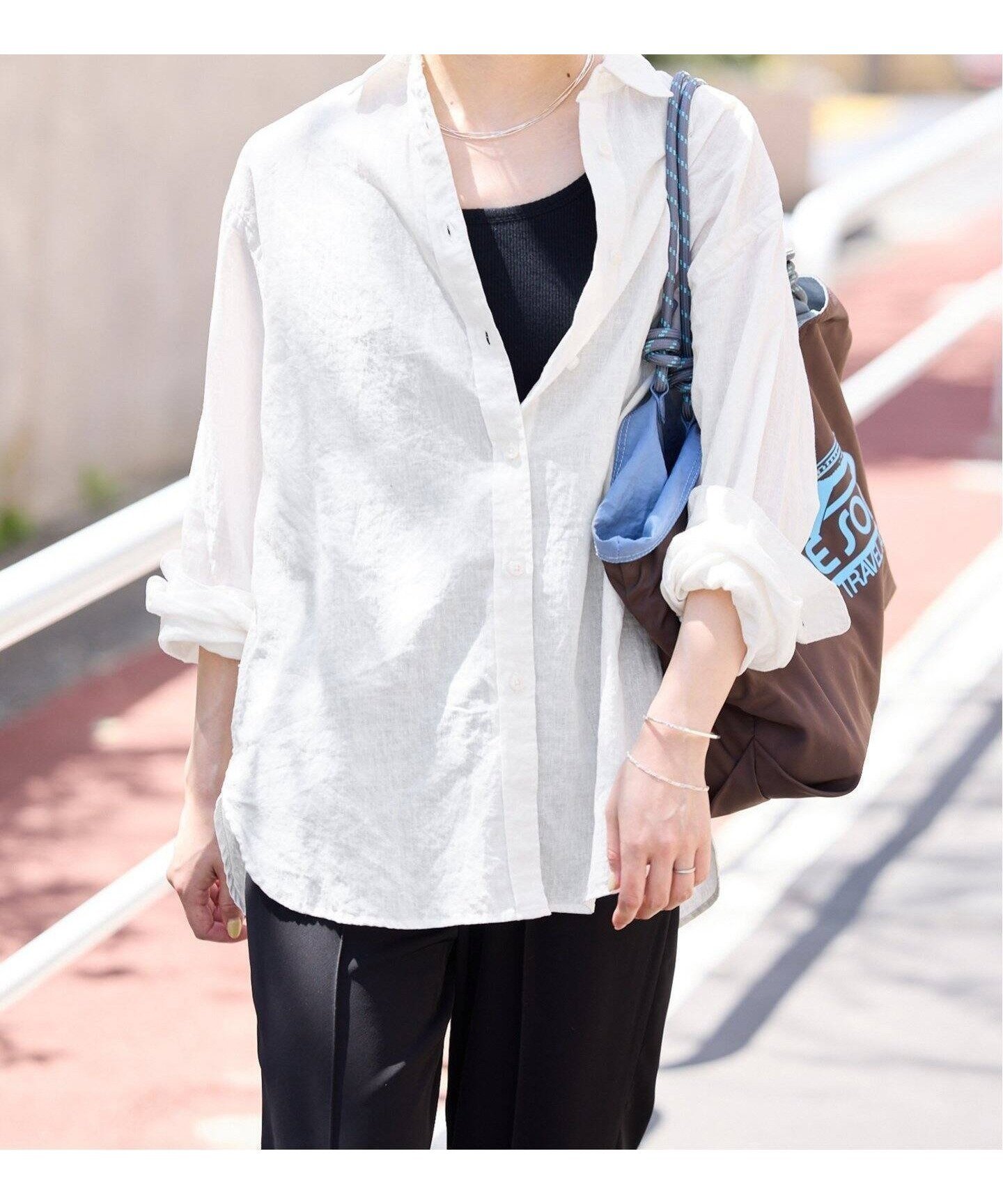 【スローブ イエナ/SLOBE IENA】のリネンコットンレギュラーシャツ インテリア・キッズ・メンズ・レディースファッション・服の通販 founy(ファニー) 　ファッション　Fashion　レディースファッション　Fashion for Women　トップス・カットソー　Cut & Sew Tops　シャツ・ブラウス・オフィスカジュアル　Elegant Blouses & Button-Ups　秋　Autumn　ギンガム　Gingham, Gingham Fabric　タンク　Tank Top, Sleeveless Top　トレンド　Trend, Trending Now　人気　Popular, Best Seller　バランス　Balance, Style Balance　ベーシック　Basic, Essential　羽織　Haori, Light Jacket　リネン　Linen, Linen Fabric　おすすめ　Recommended / Our Picks　夏　Summer　2025年　2025　2025春夏・S/S　Spring/Summer 2025 SS25　ホワイト|ID: prp329100004466466 ipo3291000000033242289