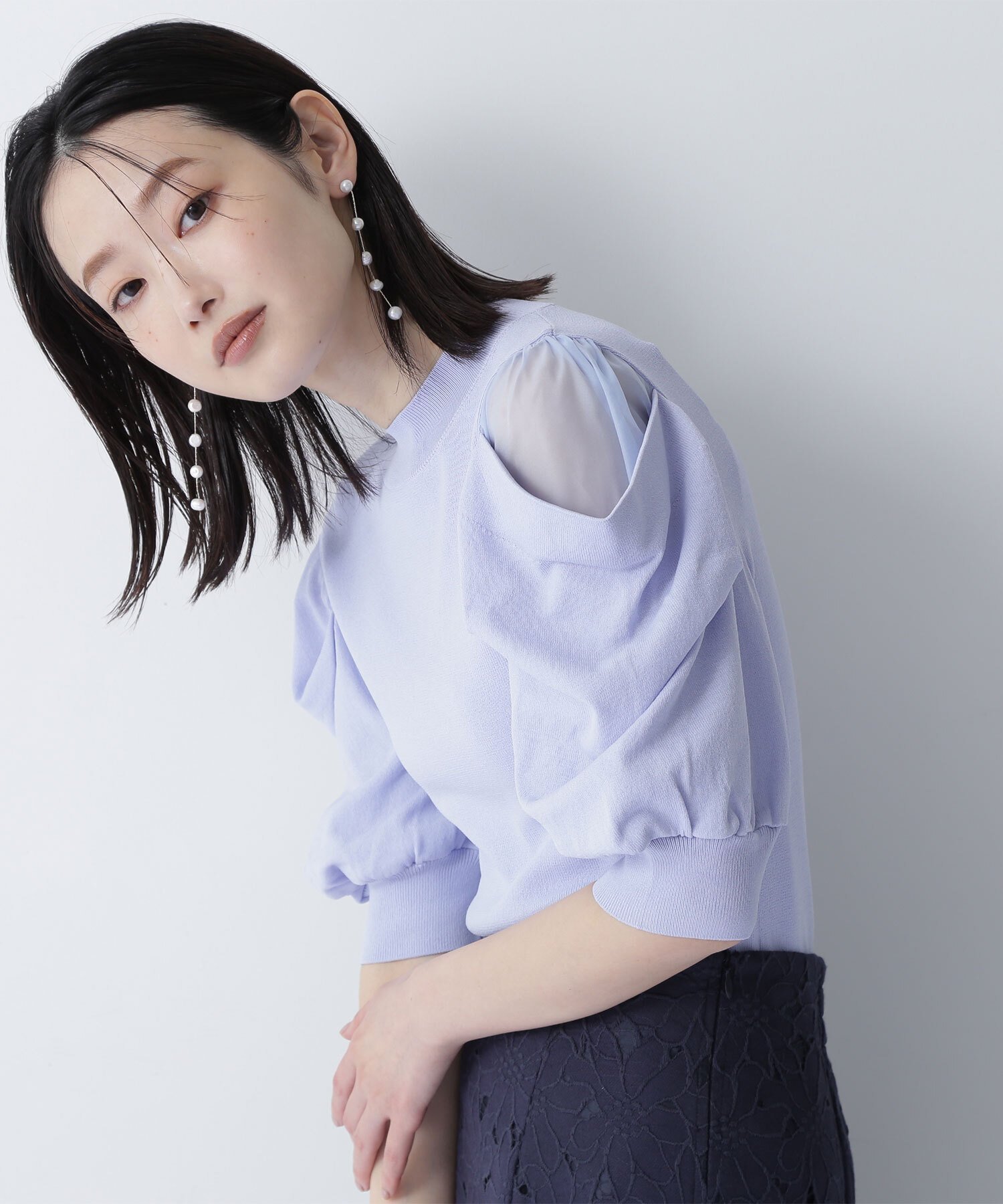 【ナチュラル ビューティー ベーシック/NATURAL BEAUTY BASIC】のシアースリットドレープスリーブニット 人気、トレンドファッション・服の通販 founy(ファニー) 　ファッション　Fashion　レディースファッション　WOMEN　トップス・カットソー　Tops/Tshirt　ニット　Knit Tops　おすすめ　Recommend　キャミワンピース　Cami Dress　シアー　Sheer　スリーブ　Sleeve　ドレープ　Drape　 other-1|ID: prp329100004466571 ipo3291000000031949352