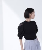 【ナチュラル ビューティー ベーシック/NATURAL BEAUTY BASIC】のシアースリットドレープスリーブニット クロ|ID: prp329100004466571 ipo3291000000031949355