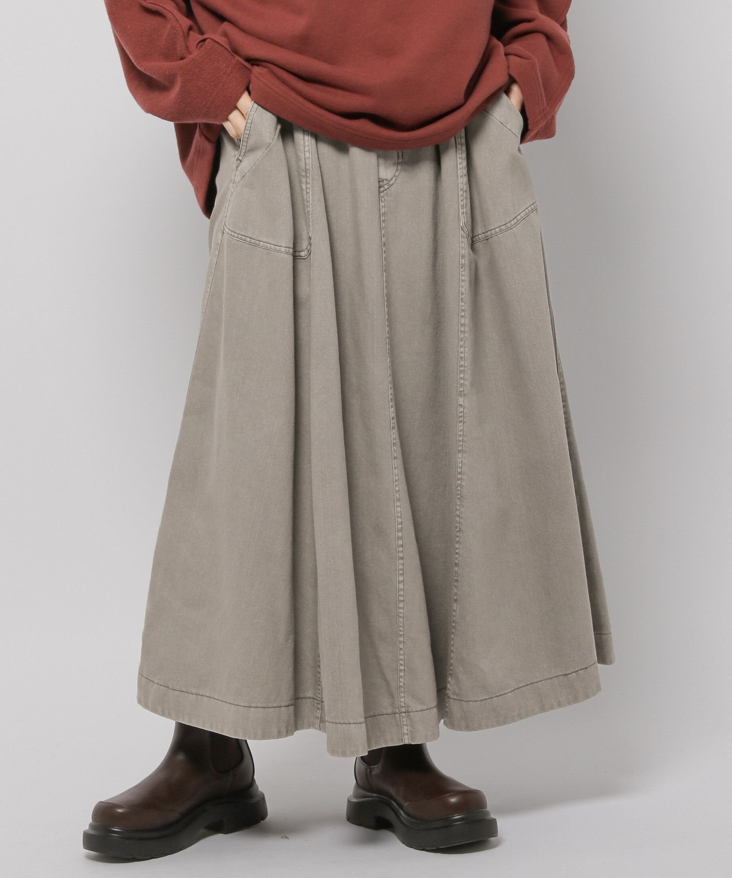 【ニコアンド/niko and】のベルトフレアスカート【新色入荷】 インテリア・キッズ・メンズ・レディースファッション・服の通販 founy(ファニー) 　ファッション　Fashion　レディースファッション　Fashion for Women　スカート　Skirts　Aライン・フレアスカート　A-Line & Flared Skirts　ベルト&ウエストマーク　Belts & Waist Accessories　おすすめ　Recommended / Our Picks　デニム　Denim, Jeans Material　ドレープ　Drape, Draping Fabric　フレア　Flare, Flared　ベーシック　Basic, Essential　レオパード　Leopard, Animal Print　ロング　Long, Long-Length　定番　Standard, Basic Item　グレー15|ID: prp329100004467160 ipo3291000000034578029