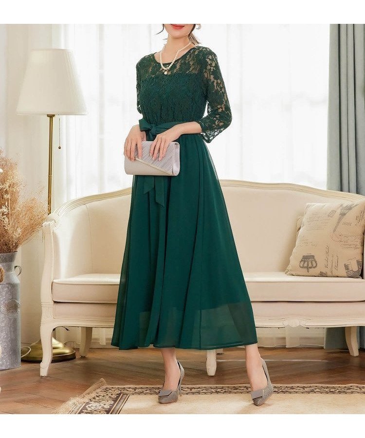 【ドレス/DRESS+】のドレス フォーマルワンピース フォーマルドレス パーティードレス インテリア・キッズ・メンズ・レディースファッション・服の通販 founy(ファニー) 　ファッション　Fashion　レディースファッション　Fashion for Women　ワンピース　Dresses　フォーマル・パーティードレス・結婚式用ドレス　Elegant & Casual Dresses　エレガント 上品　Elegant　シェイプ　Shape, Slim Fit　シフォン　Chiffon, Lightweight Fabric　ドッキング　Docking, Mixed Material　ドレス　Dress, One-Piece　フレア　Flare, Flared　リボン　Ribbon, Bow　レース　Lace, Lace Fabric　カーキ|ID: prp329100004467161 ipo3291000000032736307