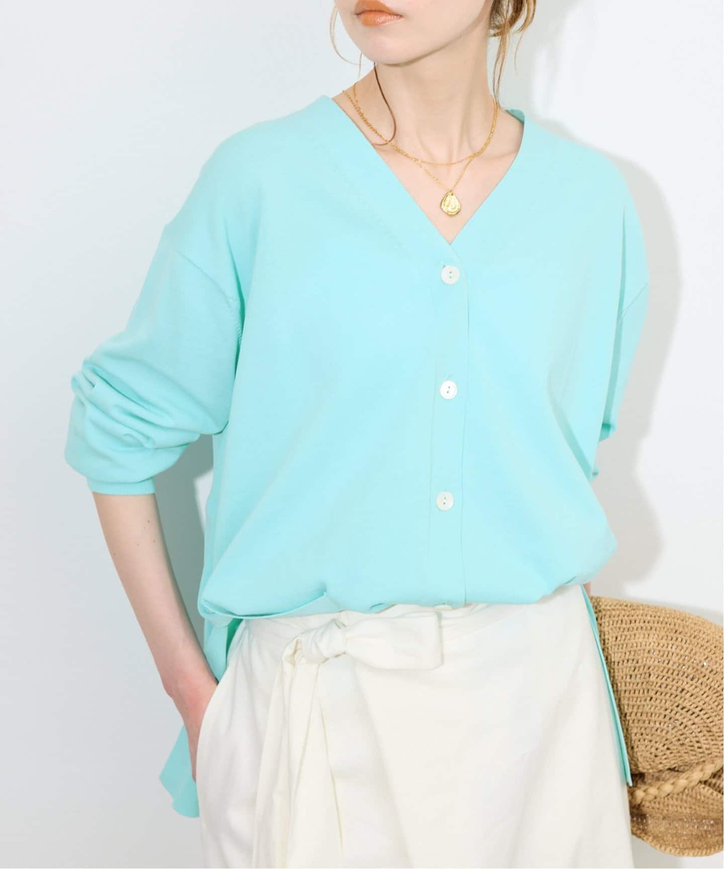 【スローブ イエナ/SLOBE IENA】の《接触冷感/UV機能》FROSTYCOTTON Vネックカーディガン インテリア・キッズ・メンズ・レディースファッション・服の通販 founy(ファニー) 　ファッション　Fashion　レディースファッション　WOMEN　トップス・カットソー　Tops/Tshirt　カーディガン　Cardigans　Vネック　V-Neck　2025年　2025　2025春夏・S/S　Ss,Spring/Summer,2025　カーディガン　Cardigan　スリット　Slit　夏　Summer　抗菌　Antibacterial　春　Spring　S/S・春夏　Ss・Spring/Summer　サックスブルー B|ID: prp329100004467163 ipo3291000000031350833