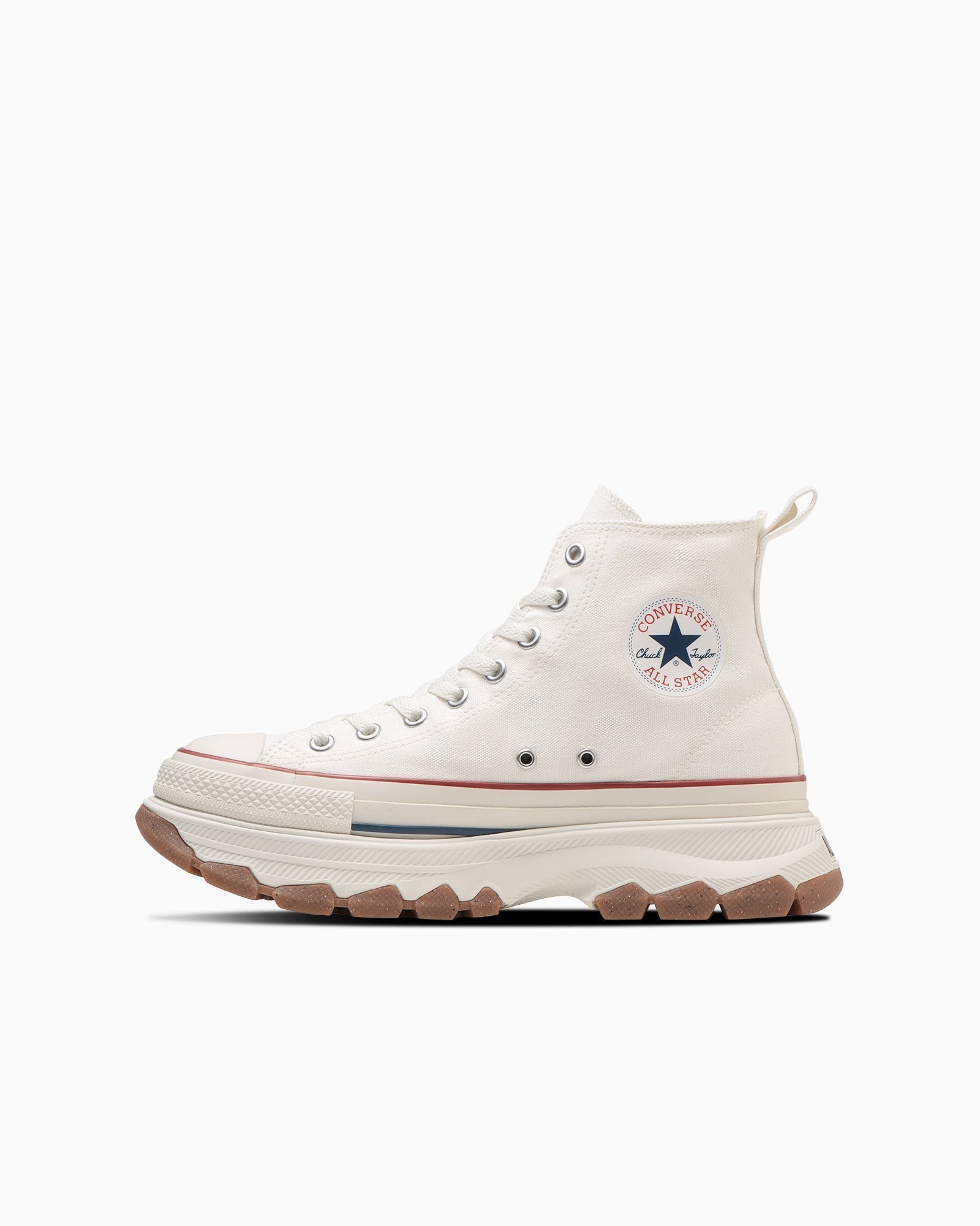 【コンバース/CONVERSE】の【CONVERSE 公式】ALL STAR TREKWAVE HI / 【コンバース 公式】オールスター トレックウエーブ HI 厚底 ハイカット インテリア・キッズ・メンズ・レディースファッション・服の通販 founy(ファニー) 　ファッション　Fashion　レディースファッション　Ladies' Fashion Online　クッション　Cushion　クラシック　Classic　シューズ　Shoes　ベーシック　Basic　モチーフ　Motif　厚底　Platforms　ホワイト|ID: prp329100004467550 ipo3291000000032609277