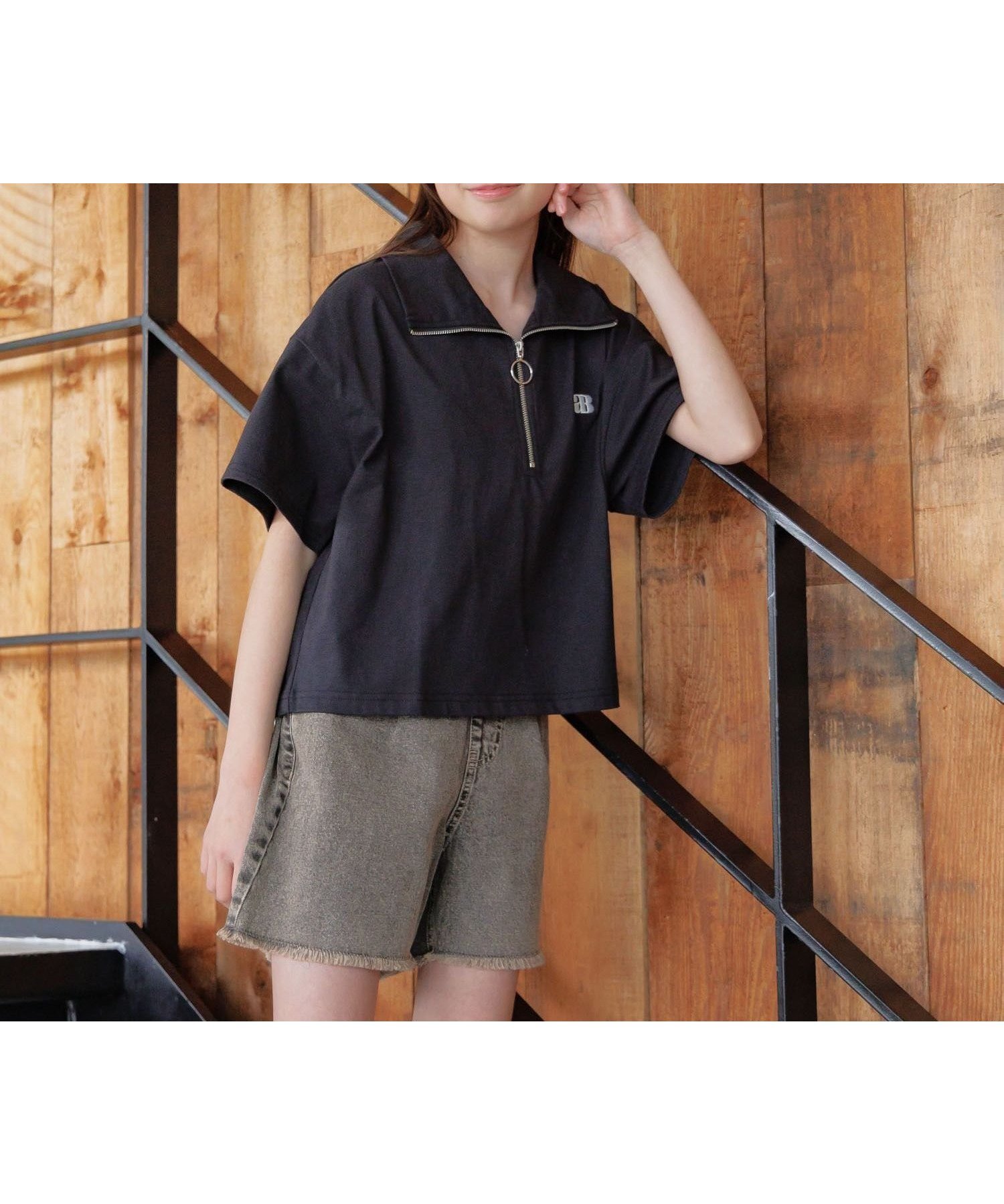 【グローバルワーク/GLOBAL WORK / KIDS】のヘビロッTEEハーフZIP半袖/キッズ/324962 インテリア・キッズ・メンズ・レディースファッション・服の通販 founy(ファニー) 　ファッション　Fashion　キッズファッション　Fashion for Kids　おすすめ　Recommended / Our Picks　カーゴパンツ　Cargo Pants, Utility Pants　ショーツ　Shorts, Short Pants　デニム　Denim, Jeans Material　トレンド　Trend, Trending Now　ハーフ　Half, Half-Length　ボトム　Bottoms, Lower Wear　半袖　Short Sleeve, Half Sleeve　吸水　Absorbent, Quick-Dry　夏　Summer　ブラック09|ID: prp329100004467921 ipo3291000000032986065