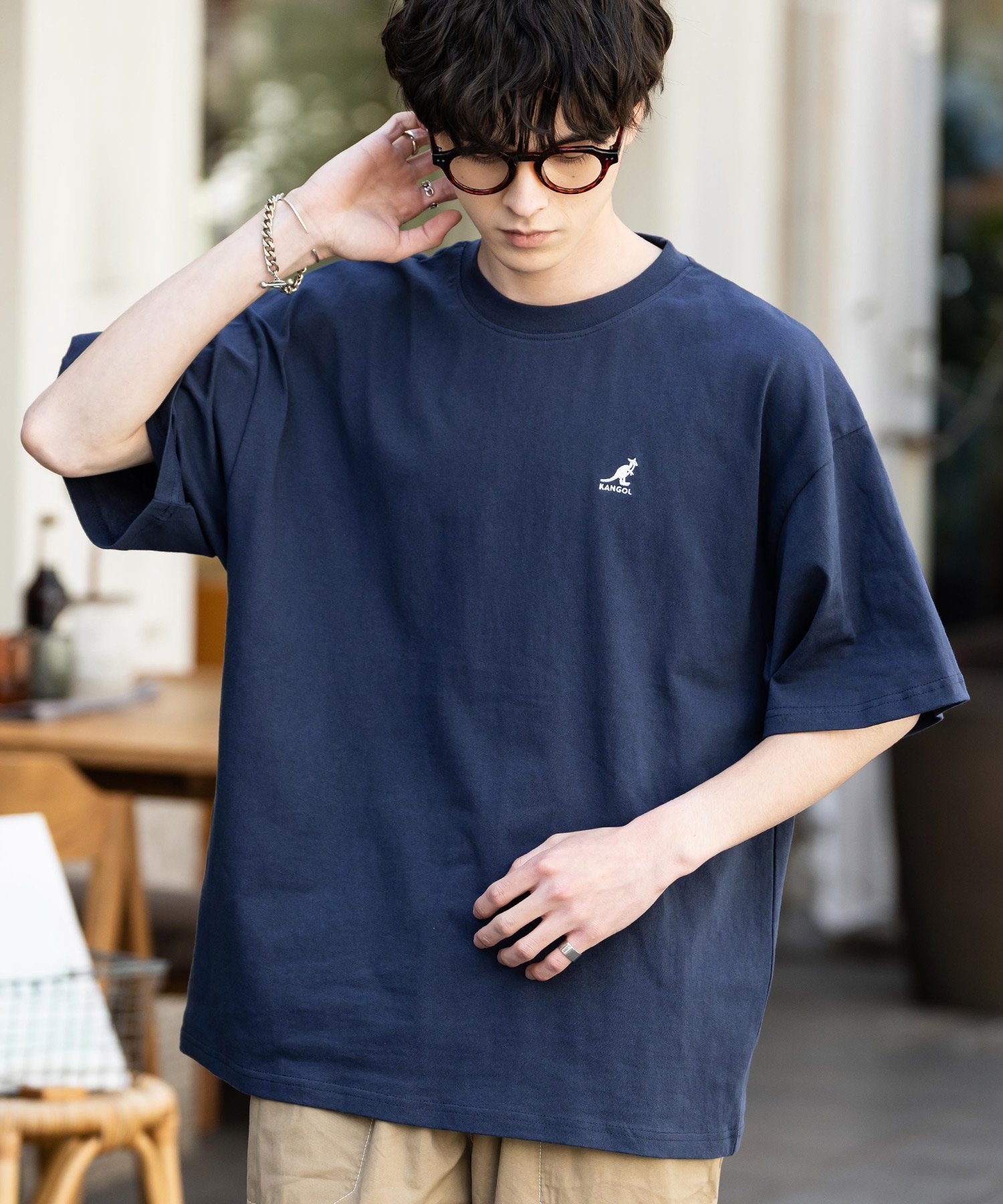 【ロッキーモンロー/Rocky Monroe】のKANGOL 別注コラボ ワンポイント刺繍半袖Tシャツ インテリア・キッズ・メンズ・レディースファッション・服の通販 founy(ファニー) 　ファッション　Fashion　レディースファッション　WOMEN　トップス・カットソー　Tops/Tshirt　シャツ/ブラウス　Shirts/Blouses　ロング / Tシャツ　T-Shirts　アウトドア　Outdoor　コラボ　Collaboration　スラックス　Slacks　デニム　Denim　トレンド　Trend　人気　Popularity　パターン　Pattern　ベーシック　Basic　別注　Special Order　半袖　Short Sleeve　メンズ　Mens　無地　Plain Color　リラックス　Relax　ロング　Long　ワイド　Wide　ワンポイント　One Point　おすすめ　Recommend　エレガント 上品　Elegant　ネイビー|ID: prp329100004468068 ipo3291000000031998255