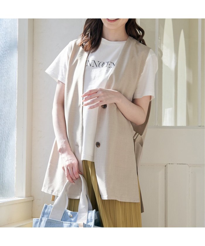 【イッカ/ikka】のノーカラーサイドスリットジレ インテリア・キッズ・メンズ・レディースファッション・服の通販 founy(ファニー) https://founy.com/ ファッション Fashion レディースファッション Ladies' Fashion Online アウター Coat Outerwear トップス・カットソー Tops/Tshirt ベスト/ジレ Gilets/Vests インナー Inner カットソー Cut And Sew シンプル Simple ビジネス 仕事 通勤 Business 夏 Summer 軽量 Lightweight |ID: prp329100004468283 ipo3291000000032449639