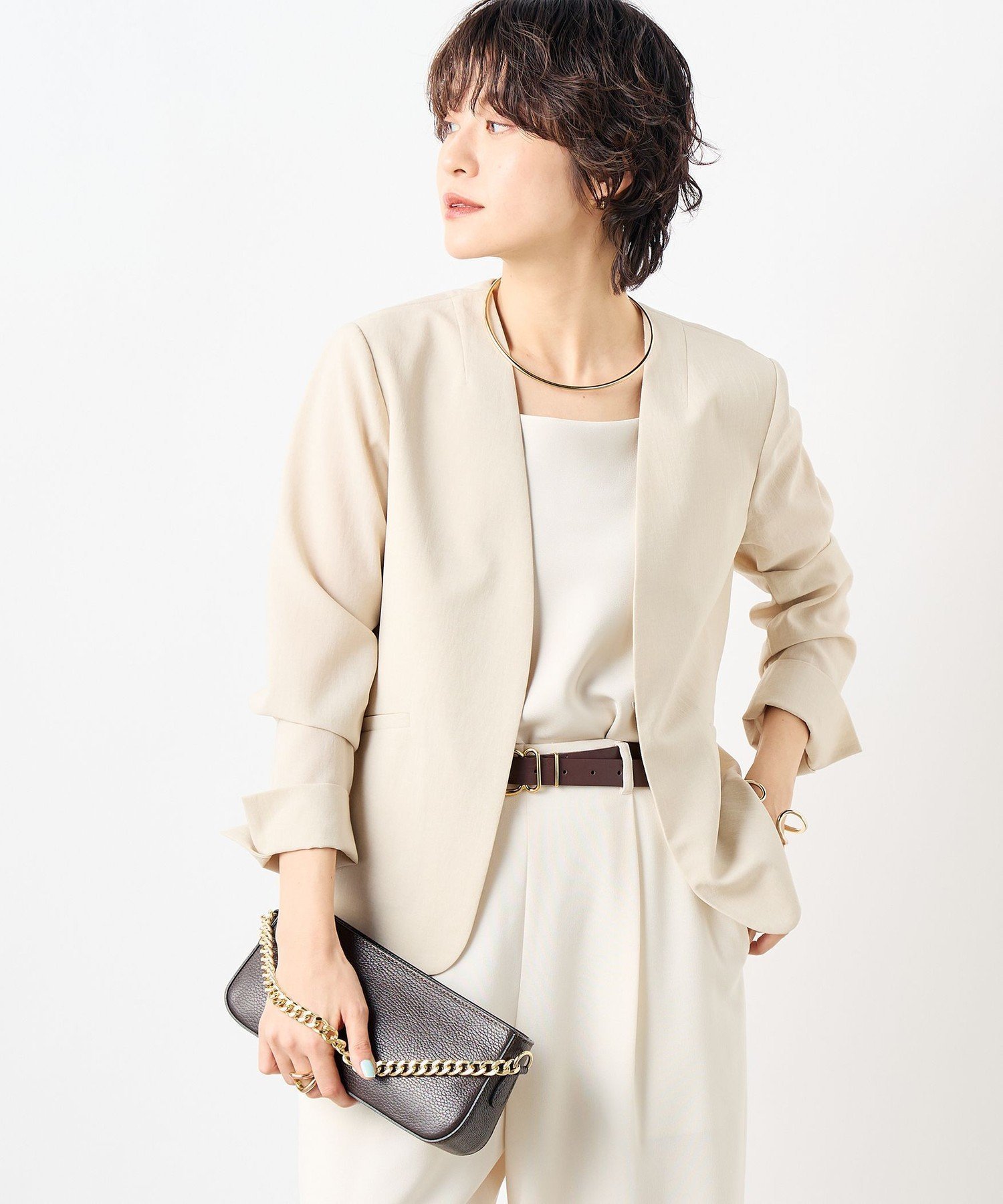 【ノーリーズ/NOLLEY'S】の《セットアップ対応》ウォッシャブルドライトロピカルVネックジャケット インテリア・キッズ・メンズ・レディースファッション・服の通販 founy(ファニー) 　ファッション　Fashion　レディースファッション　Fashion for Women　アウター　Coat / Outerwear Collection　レディースジャケット・軽アウター　Jackets　2025年　2025　2025春夏・S/S　Spring/Summer 2025 SS25　おすすめ　Recommended / Our Picks　ジャケット　Jacket, Outerwear　セットアップ　Set-Up, Coordinated Outfit　ダブル　Double, Double-Breasted　ワイド　Wide, Wide Fit　夏　Summer　ビジネス 仕事 通勤　Business / Work / Commuting　ベージュ|ID: prp329100004468334 ipo3291000000032739754