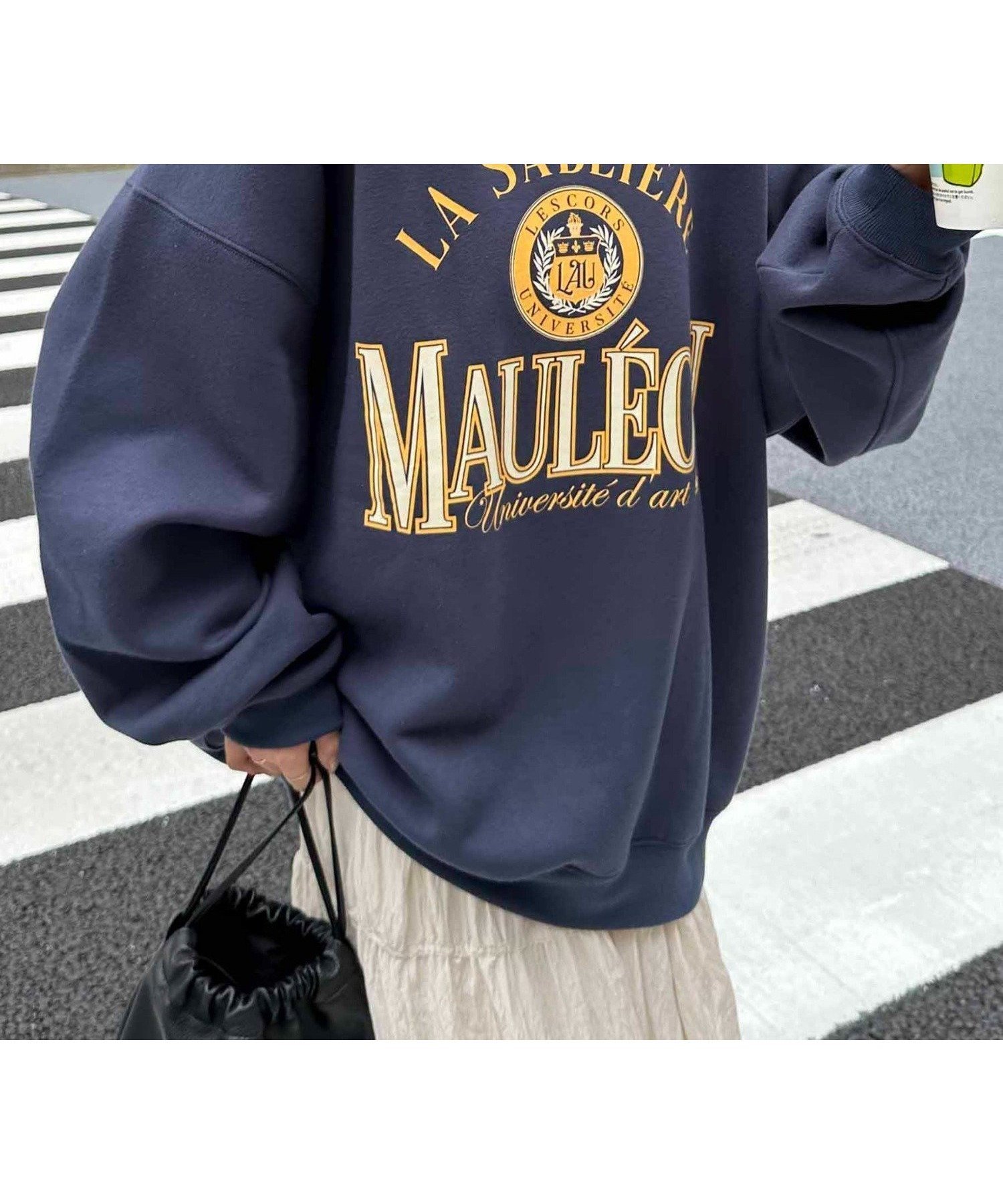 【ディスコート/Discoat】の【WEB限定】MAULEONカレッジロゴスウェット インテリア・キッズ・メンズ・レディースファッション・服の通販 founy(ファニー) 　ファッション　Fashion　レディースファッション　WOMEN　トップス・カットソー　Tops/Tshirt　パーカ　Sweats　スウェット　Sweat　おすすめ　Recommend　スウェット　Sweat　スリーブ　Sleeve　ダウン　Down　ビッグ　Big　人気　Popularity　定番　Standard　春　Spring　秋　Autumn/Fall　ネイビー|ID: prp329100004468483 ipo3291000000031997532