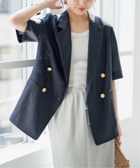 【スピック&スパン/Spick & Span】のライトドライクロスハーフスリーブジャケット 人気、トレンドファッション・服の通販 founy(ファニー) ファッション Fashion レディースファッション WOMEN アウター Coat Outerwear ジャケット Jackets シアー Sheer スラックス Slacks デニム Denim バランス Balance フロント Front 人気 Popularity 夏 Summer 羽織 Haori |ID:prp329100004468797