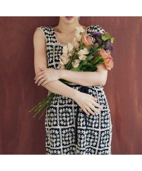 【ミスティ ウーマン/mysty woman】のクロシェロングノースリーブワンピース 人気、トレンドファッション・服の通販 founy(ファニー) ファッション Fashion レディースファッション Ladies' Fashion Online ワンピース Dress |ID:prp329100004469874