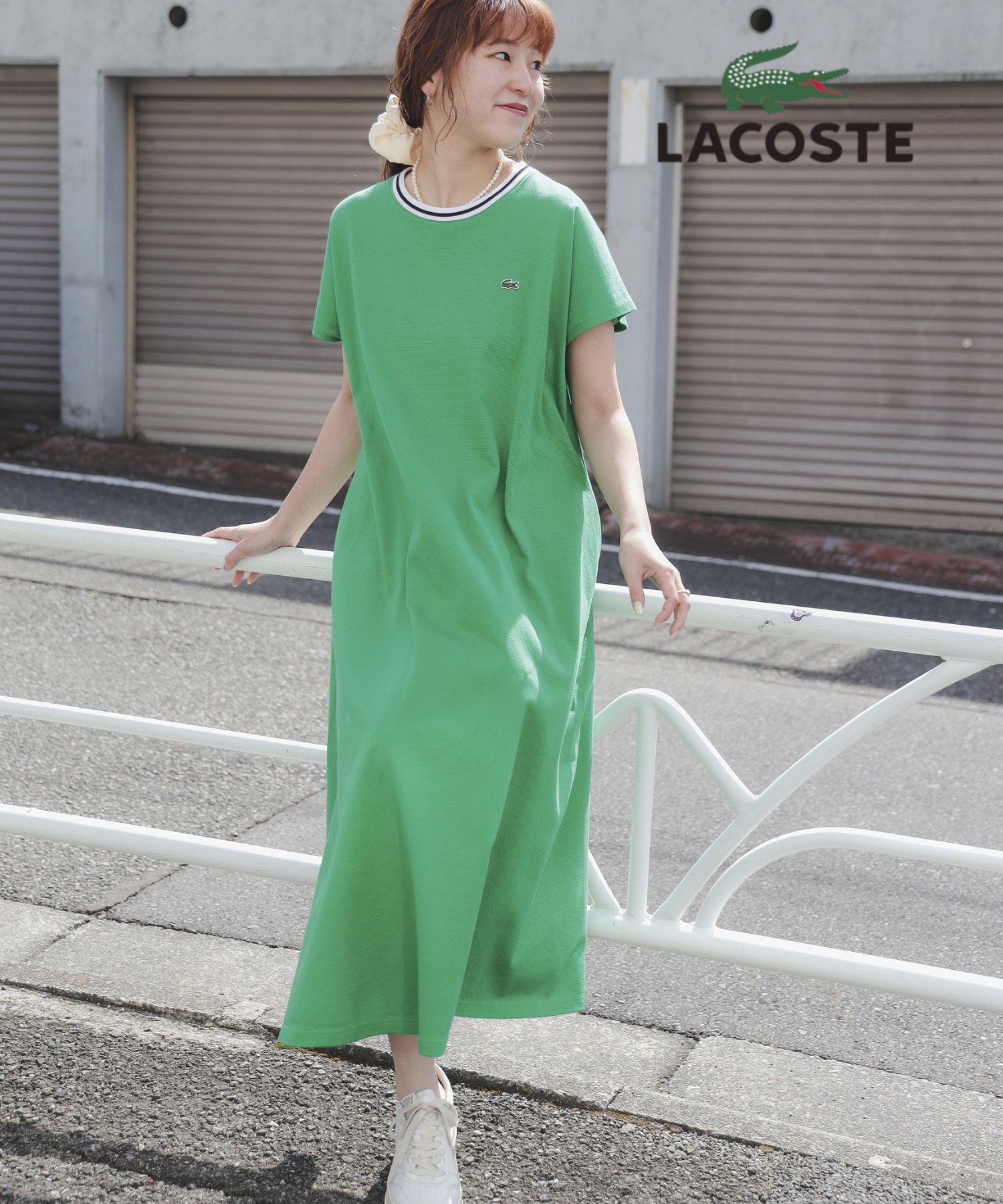 【ビーミングライフストアバイビームス/B:MING LIFE STORE by BEAMS】の【別注】LACOSTE / カノコ クルーネック ワンピース(S~M) 25SS きれいめ スポーツミックス 旅行 お出かけ 体型カバー リラックス インテリア・キッズ・メンズ・レディースファッション・服の通販 founy(ファニー) 　ファッション　Fashion　レディースファッション　Ladies' Fashion Online　ワンピース　Dress　スポーツウェア　Sportswear　スポーツ ワンピース　Sports One Piece　鹿の子　Pique　スポーツ　Sports　トレンド　Trend　ドレープ　Drape　フレア　Flare　別注　Special Order　ミックス　Mix　リラックス　Relax　おすすめ　Recommend　夏　Summer　旅行　Travel　2025年　2025　2025春夏・S/S　Ss,Spring/Summer,2025　GREEN|ID: prp329100004469902 ipo3291000000032353924