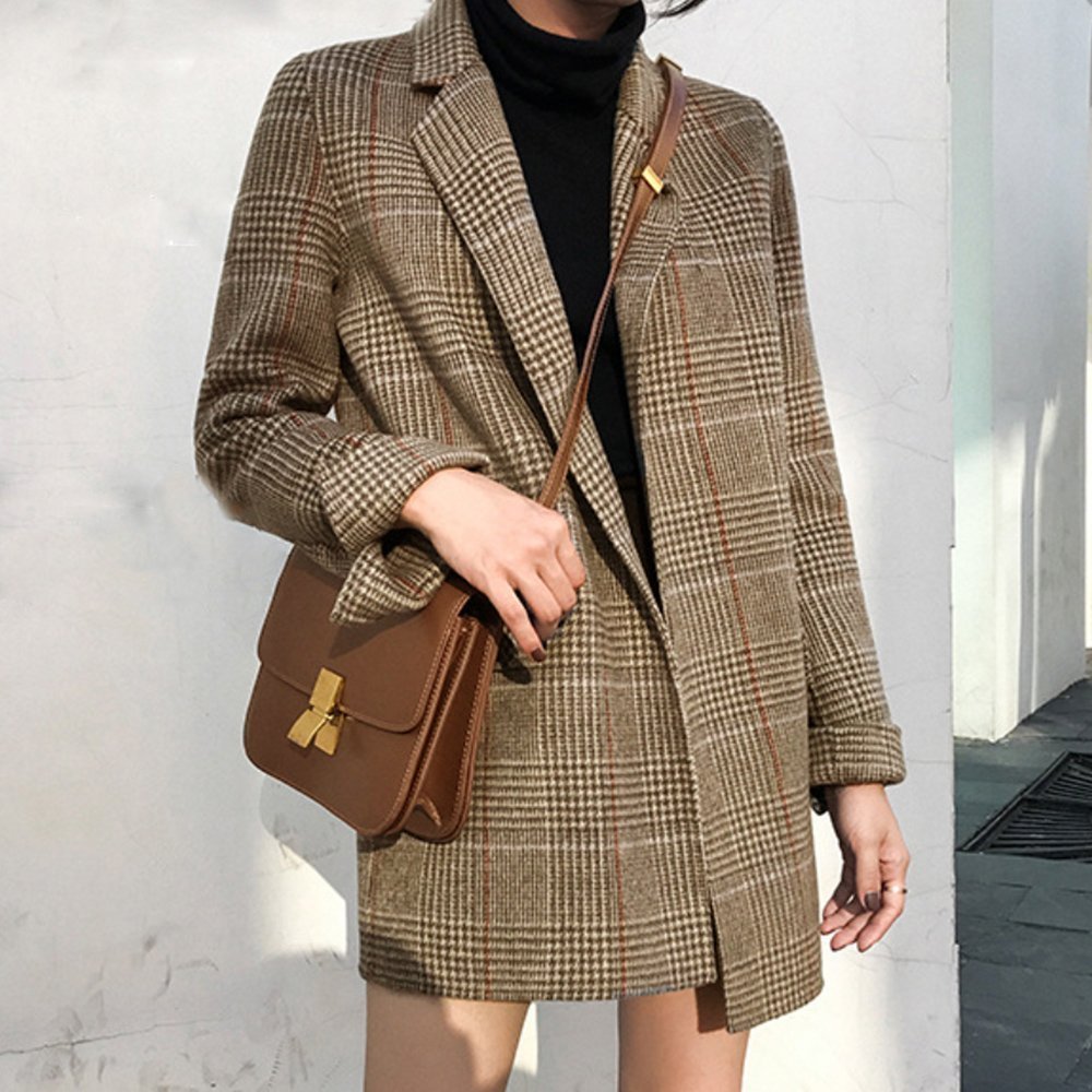 【ミニミニストア/miniministore】のグレンチェックジャケット レディース韓国 人気、トレンドファッション・服の通販 founy(ファニー) 　ファッション　Fashion　レディースファッション　WOMEN　アウター　Coat Outerwear　ジャケット　Jackets　チェック　Check　フォーマル　Formal　ミドル　Middle　リラックス　Relax　冬　Winter　A/W・秋冬　Aw・Autumn/Winter・Fw・Fall-Winter　 other-1|ID: prp329100004470201 ipo3291000000031719815