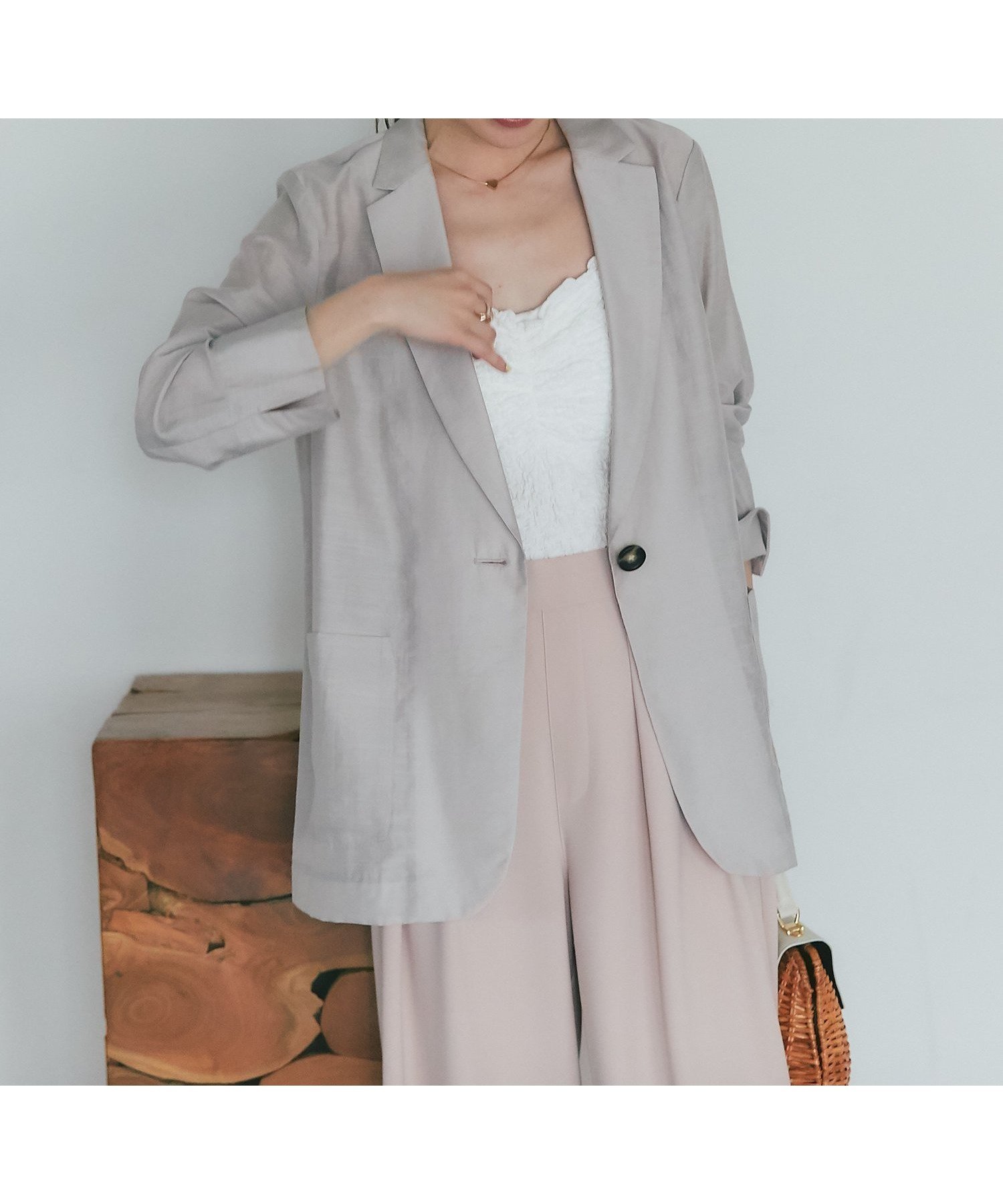 【ラブティックボンボン/La boutique BonBon】のレーヨンリネンシアースラブジャケット インテリア・キッズ・メンズ・レディースファッション・服の通販 founy(ファニー) 　ファッション　Fashion　レディースファッション　Ladies' Fashion Online　アウター　Coat Outerwear　ジャケット　Jackets　おすすめ　Recommend　コンパクト　Compact　ジャケット　Jacket　トレンド　Trend　マキシ　Maxi　マニッシュ　Mannish　ロング　Long　グレージュ|ID: prp329100004470211 ipo3291000000032661020