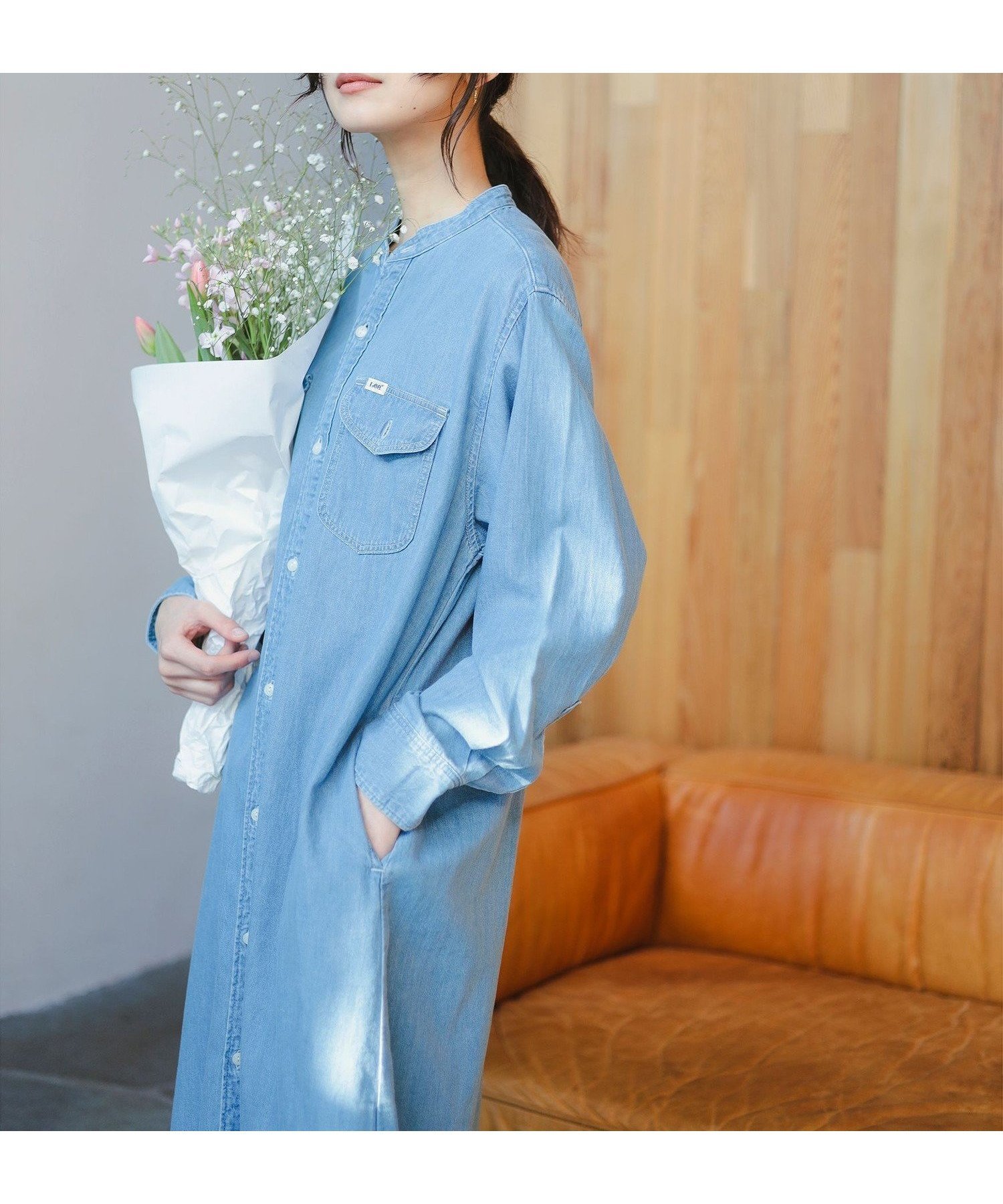 【ビーミングライフストアバイビームス/B:MING LIFE STORE by BEAMS】の【別注】Lee / デニム シャツ マキシドレス(S~M) 25SS 春 きれいめ シャツワンピ デニムワンピ denim インテリア・キッズ・メンズ・レディースファッション・服の通販 founy(ファニー) 　ファッション　Fashion　レディースファッション　WOMEN　ワンピース　Dress　ドレス　Party Dresses　シャツワンピース　Shirt Dresses　春　Spring　ガウン　Gown　シャツワンピ　Shirt Dress　シンプル　Simple　デニム　Denim　ドレス　Dress　別注　Special Order　マキシ　Maxi　2025年　2025　2025春夏・S/S　Ss,Spring/Summer,2025　LIGHT.USED|ID: prp329100004470304 ipo3291000000031799161