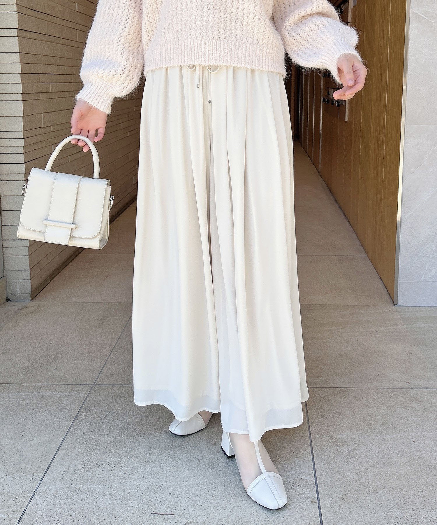 【イング/INGNI】のINGNI/JZイージースカンツ インテリア・キッズ・メンズ・レディースファッション・服の通販 founy(ファニー) 　ファッション　Fashion　レディースファッション　WOMEN　ギャザー　Gather　ジョーゼット　Georgette　スカンツ　Skantz　スマホ　Smartphone　ドレープ　Drape　フィット　Fit　フェミニン　Feminine　ベーシック　Basic　エレガント 上品　Elegant　アイボリー|ID: prp329100004470532 ipo3291000000031994366
