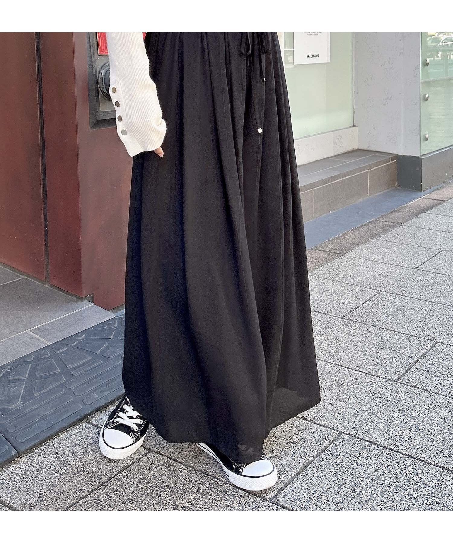 【イング/INGNI】のINGNI/JZイージースカンツ インテリア・キッズ・メンズ・レディースファッション・服の通販 founy(ファニー) 　ファッション　Fashion　レディースファッション　WOMEN　ギャザー　Gather　ジョーゼット　Georgette　スカンツ　Skantz　スマホ　Smartphone　ドレープ　Drape　フィット　Fit　フェミニン　Feminine　ベーシック　Basic　エレガント 上品　Elegant　クロ|ID: prp329100004470532 ipo3291000000031994368