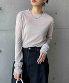 【アンドミー/andme】のテレコ シアー クルーネック 長袖 トップス グレージュ|ID: prp329100004470597 ipo3291000000033717460
