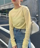 【アンドミー/andme】のテレコ シアー クルーネック 長袖 トップス イエロー|ID: prp329100004470597 ipo3291000000033717466