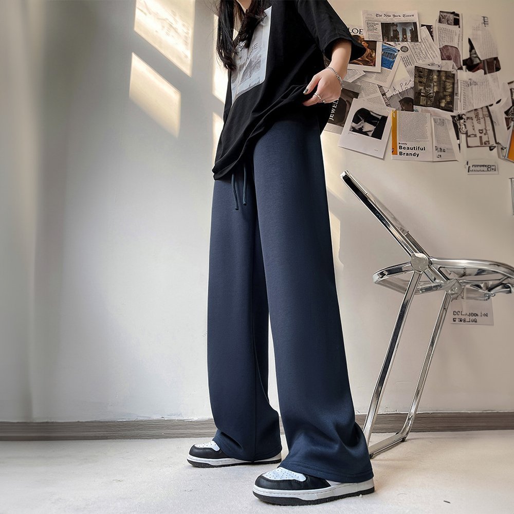 【ミニミニストア/miniministore】のスウェットパンツ イージーパンツ 韓国 インテリア・キッズ・メンズ・レディースファッション・服の通販 founy(ファニー) 　ファッション　Fashion　レディースファッション　WOMEN　パンツ　Pants　リラックス　Relax　ネイビー|ID: prp329100004470602 ipo3291000000031993013