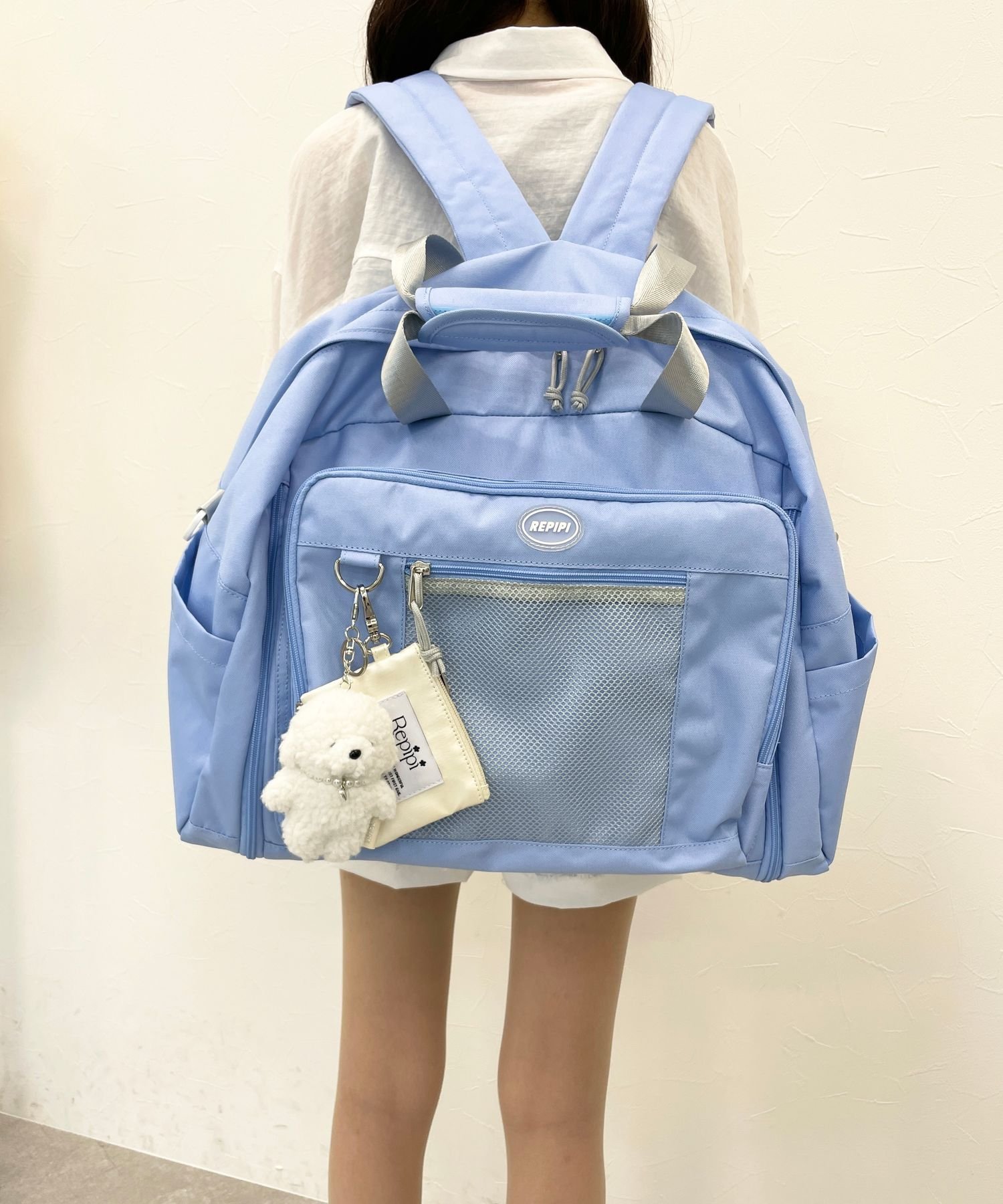 【レピピアルマリオ/repipi armario / KIDS】の【3WAY】拡張ボストンバッグ40~45L インテリア・キッズ・メンズ・レディースファッション・服の通販 founy(ファニー) 　ファッション　Fashion　キッズファッション　KIDS　おすすめ　Recommend　ショルダー　Shoulder　シリコン　Silicon　ボストンバッグ　Boston Bag　ポケット　Pocket　リュック　Ruck Sack　ワンポイント　One Point　ブルー82|ID: prp329100004470862 ipo3291000000031827827