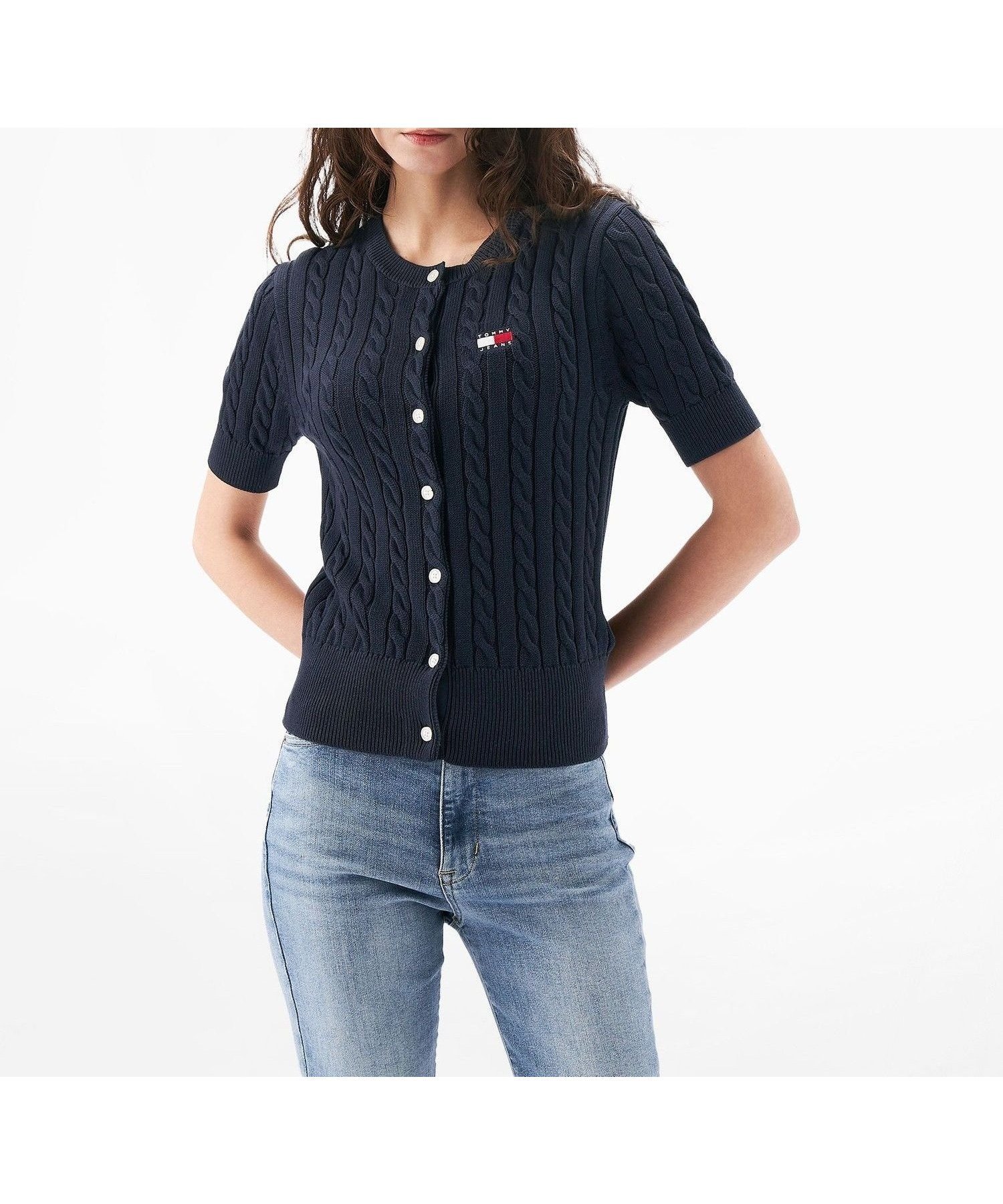 【トミーヒルフィガー/TOMMY HILFIGER】のサマーケーブルカーディガン 人気、トレンドファッション・服の通販 founy(ファニー) 　ファッション　Fashion　レディースファッション　WOMEN　トップス・カットソー　Tops/Tshirt　カーディガン　Cardigans　アメリカン　American　カーディガン　Cardigan　クラシック　Classic　ゴルフ　Golf　サマー　Summer　ショート　Short　スリーブ　Sleeve　デニム　Denim　フロント　Front　モダン　Modern　人気　Popularity　 other-1|ID: prp329100004471061 ipo3291000000031723654