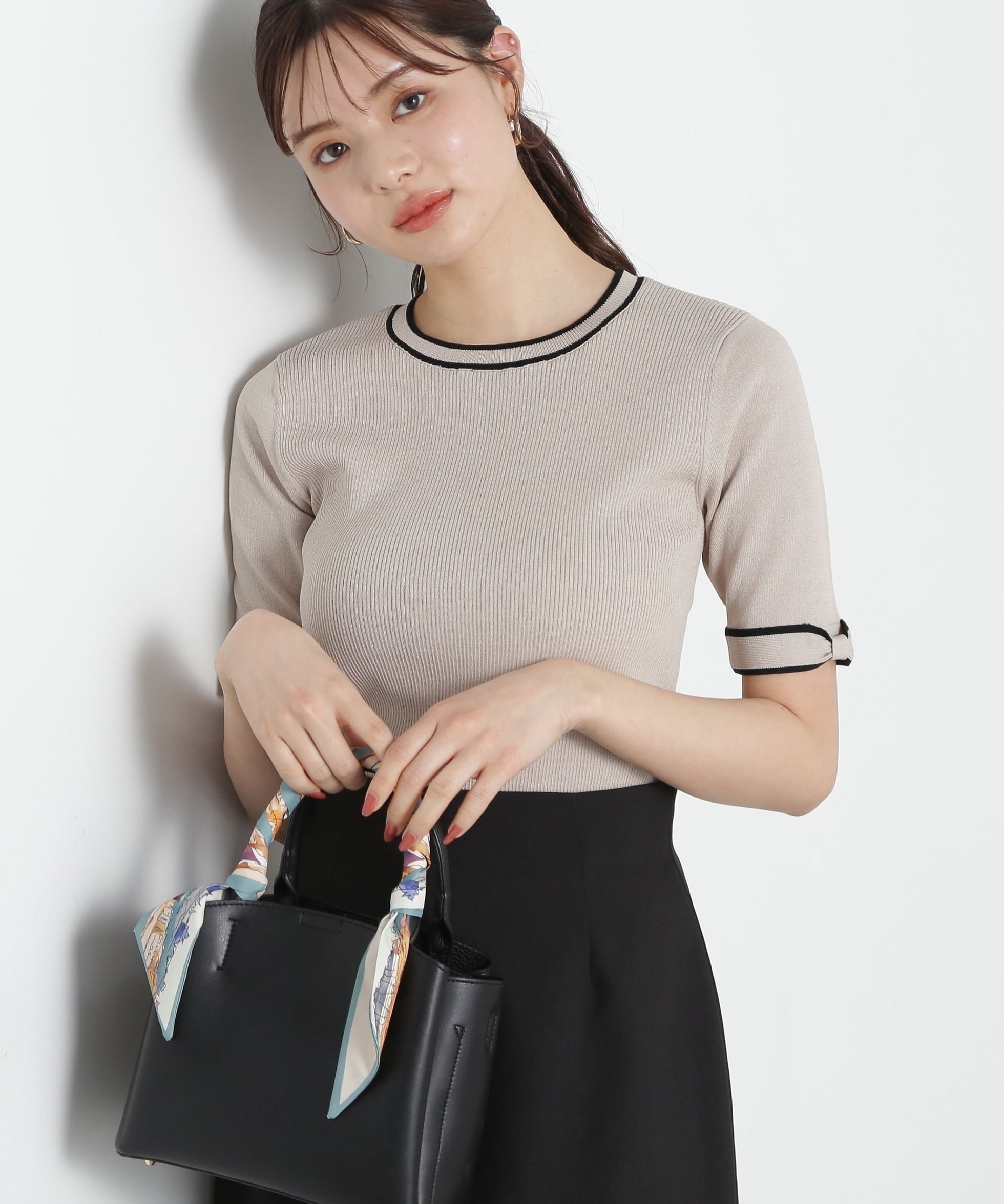 【プロポーション ボディドレッシング/PROPORTION BODY DRESSING】のリボンポイントニット 人気、トレンドファッション・服の通販 founy(ファニー) 　ファッション　Fashion　レディースファッション　WOMEN　トップス・カットソー　Tops/Tshirt　ニット　Knit Tops　トレンド　Trend　ベーシック　Basic　リボン　Ribbon　半袖　Short Sleeve　 other-1|ID: prp329100004471115 ipo3291000000031765084