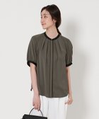 【ユナイテッドアローズ/UNITED ARROWS】のバイカラーパイピング ショートスリーブ ブラウス DK.GRAY|ID: prp329100004471136 ipo3291000000031995676