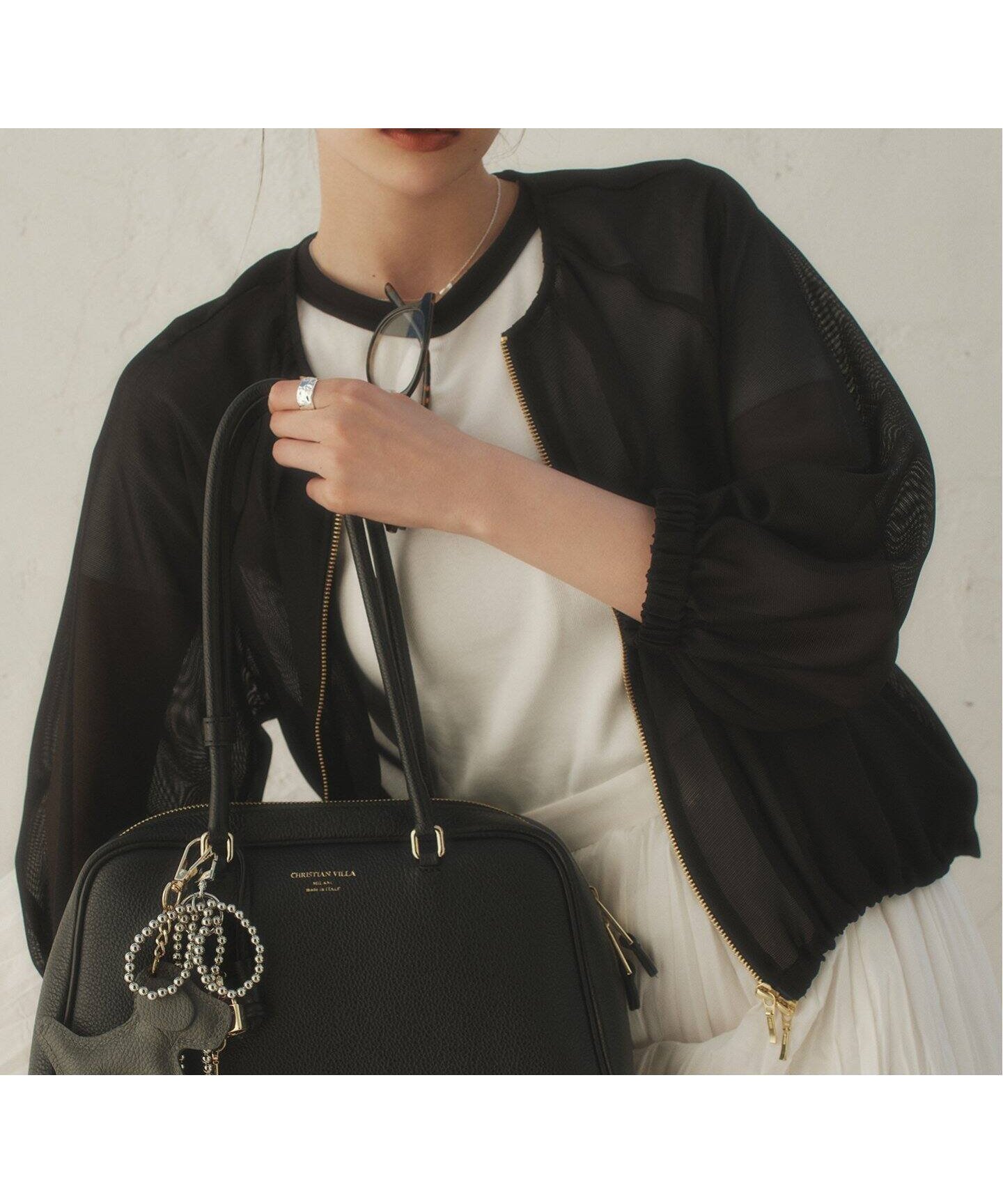 【ラ トータリテ/La TOTALITE】のカラミライトブルゾン 人気、トレンドファッション・服の通販 founy(ファニー) 　ファッション　Fashion　レディースファッション　WOMEN　アウター　Coat Outerwear　ブルゾン　Blouson/Jackets　2025年　2025　2025春夏・S/S　Ss,Spring/Summer,2025　おすすめ　Recommend　シアー　Sheer　スポーティ　Sporty　ドローコード　Draw Cord　フェミニン　Feminine　ブルゾン　Blouson　エレガント 上品　Elegant　旅行　Travel　 other-1|ID: prp329100004471153 ipo3291000000031873010