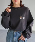 【リベリー/Riberry】のネコ刺繍ラグランロンT チャコールグレー|ID: prp329100004471245 ipo3291000000033455822