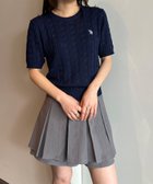【ラナン/Ranan】のRANAN/ U.S.POLO ASSN. ワンポイント半袖ケーブルニット ネイビー|ID: prp329100004471312 ipo3291000000032608952