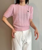 【ラナン/Ranan】のRANAN/ U.S.POLO ASSN. ワンポイント半袖ケーブルニット ピンク|ID: prp329100004471312 ipo3291000000032608953