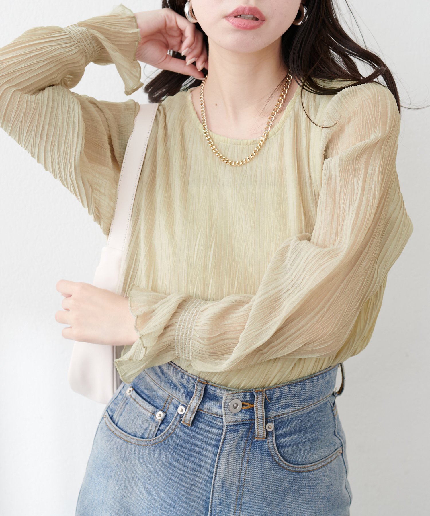 【ナチュラルクチュール/natural couture】のキャンディスリーブプリーツブラウス インテリア・キッズ・メンズ・レディースファッション・服の通販 founy(ファニー) 　ファッション　Fashion　レディースファッション　WOMEN　トップス・カットソー　Tops/Tshirt　シャツ/ブラウス　Shirts/Blouses　2025年　2025　2025春夏・S/S　Ss,Spring/Summer,2025　インナー　Inner　キャミソール　Camisole　キャミワンピース　Cami Dress　シアー　Sheer　シンプル　Simple　タンク　Tank　プリーツ　Pleats　ベスト　Vest　イエロー|ID: prp329100004471358 ipo3291000000031970350