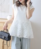 【その他のブランド/Other】のフラワーチュール ペプラムトップス フレンチスリーブホワイト|ID: prp329100004471560 ipo3291000000032778465