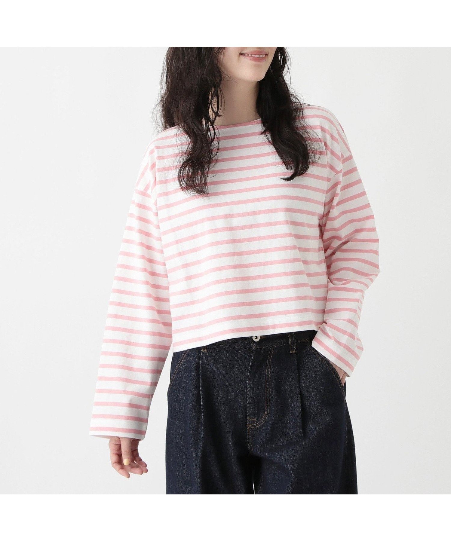 【アフタヌーンティー リビング/Afternoon Tea LIVING】のMON JOURNALボーダークロップドプルオーバー インテリア・キッズ・メンズ・レディースファッション・服の通販 founy(ファニー) 　ファッション　Fashion　レディースファッション　WOMEN　トップス・カットソー　Tops/Tshirt　プルオーバー　Pullover　ショルダー　Shoulder　ショート　Short　デニム　Denim　トレンド　Trend　ドロップ　Drop　フランス　France　フレンチ　French　ボーダー　Border　リラックス　Relax　おすすめ　Recommend　ピンク|ID: prp329100004471797 ipo3291000000031613979