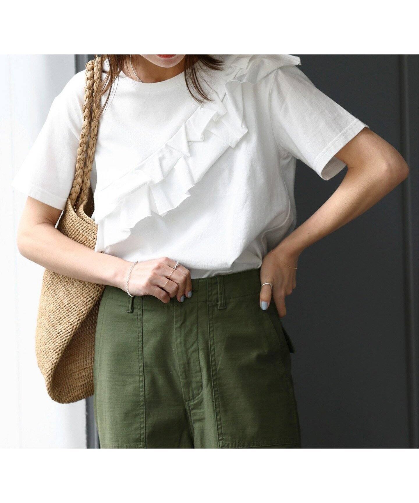 【ジャーナルスタンダード レリューム/JOURNAL STANDARD relume】の《追加》アシンメトリーフリルTEE インテリア・キッズ・メンズ・レディースファッション・服の通販 founy(ファニー) 　ファッション　Fashion　レディースファッション　WOMEN　2025年　2025　2025春夏・S/S　Ss,Spring/Summer,2025　ホワイト|ID: prp329100004471811 ipo3291000000032518128